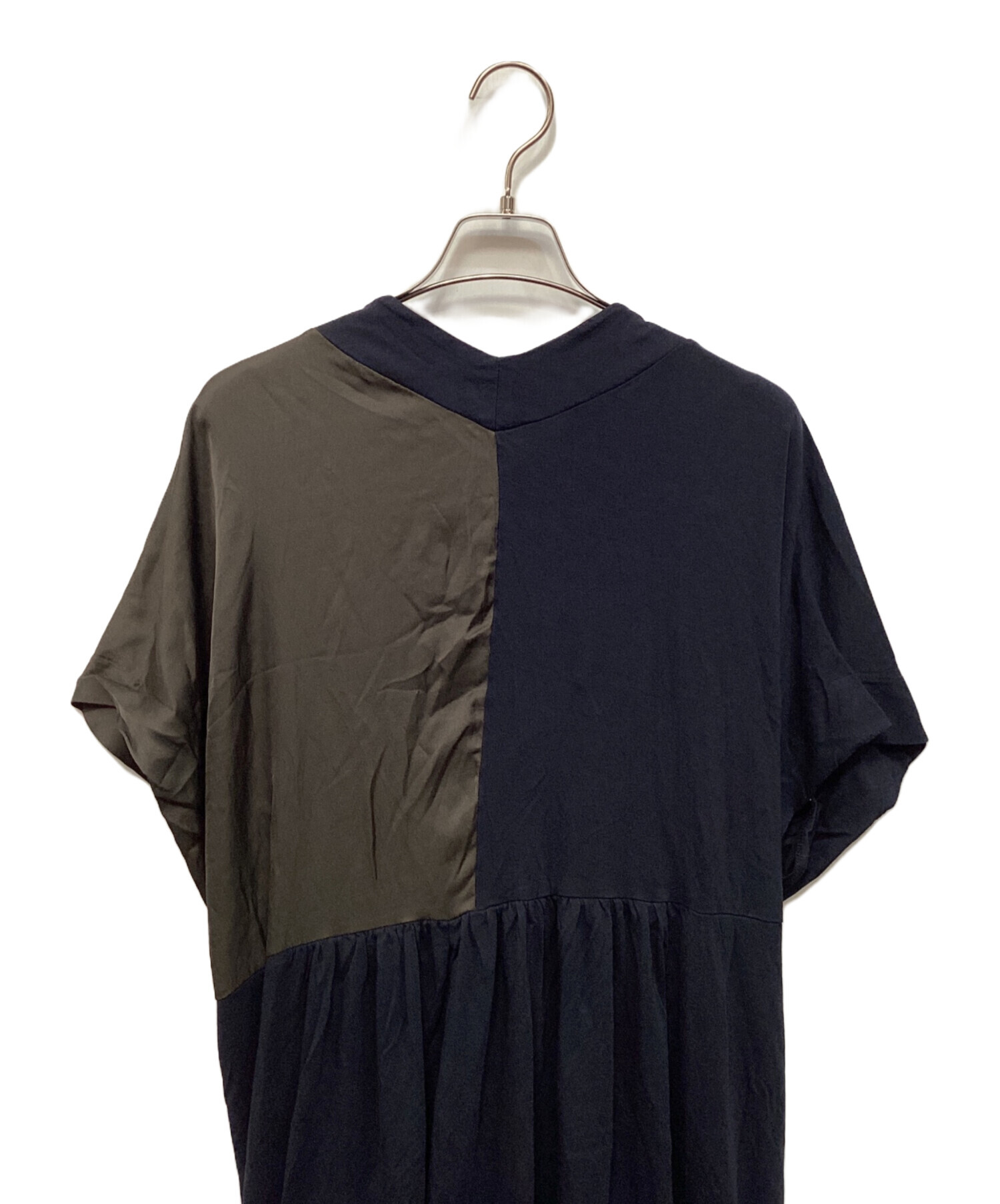 中古・古着通販】ZUCCA (ズッカ) ギャザードッキングワンピース
