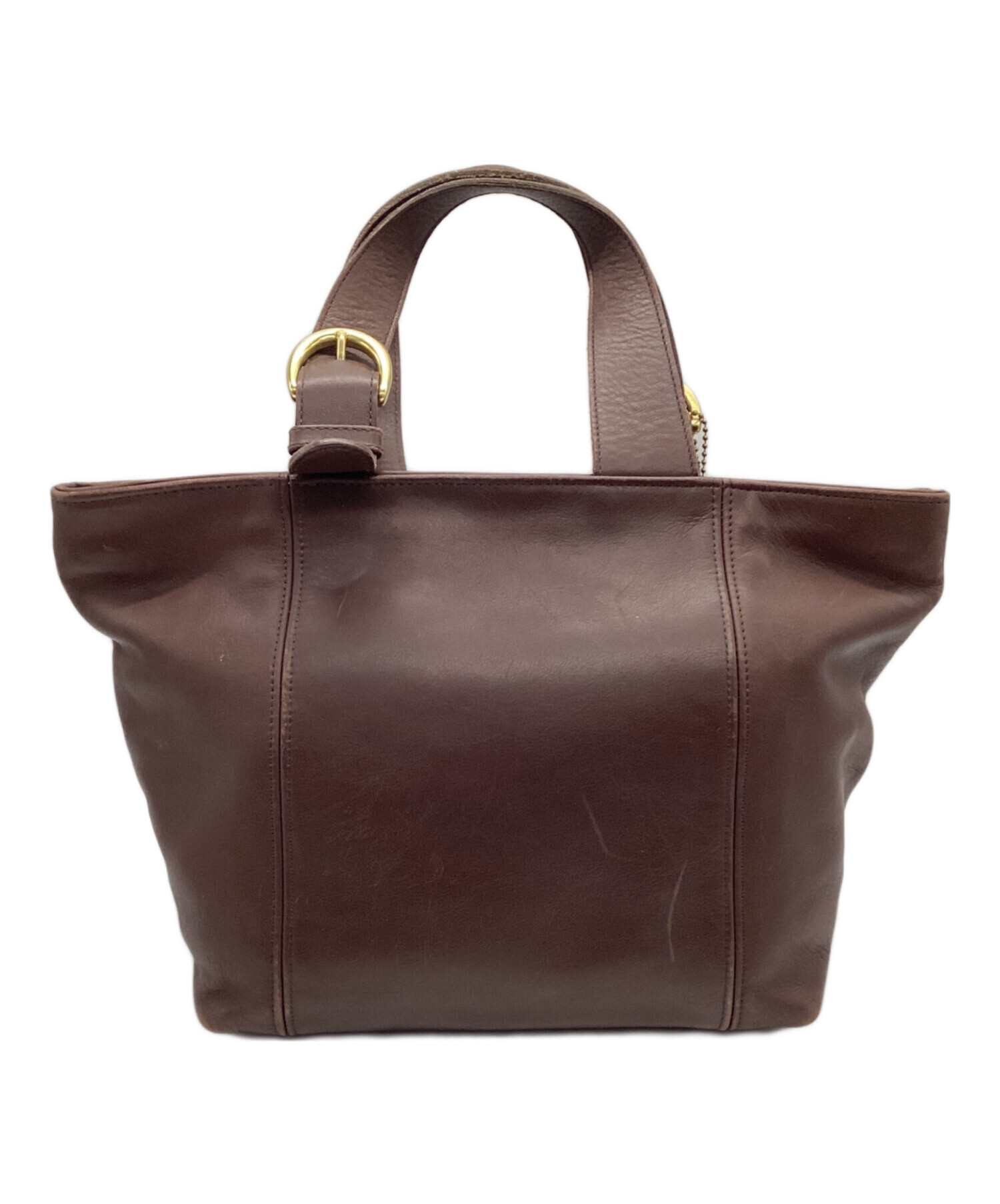 中古・古着通販】COACH (コーチ) レザーハンドバッグ ブラウン 
