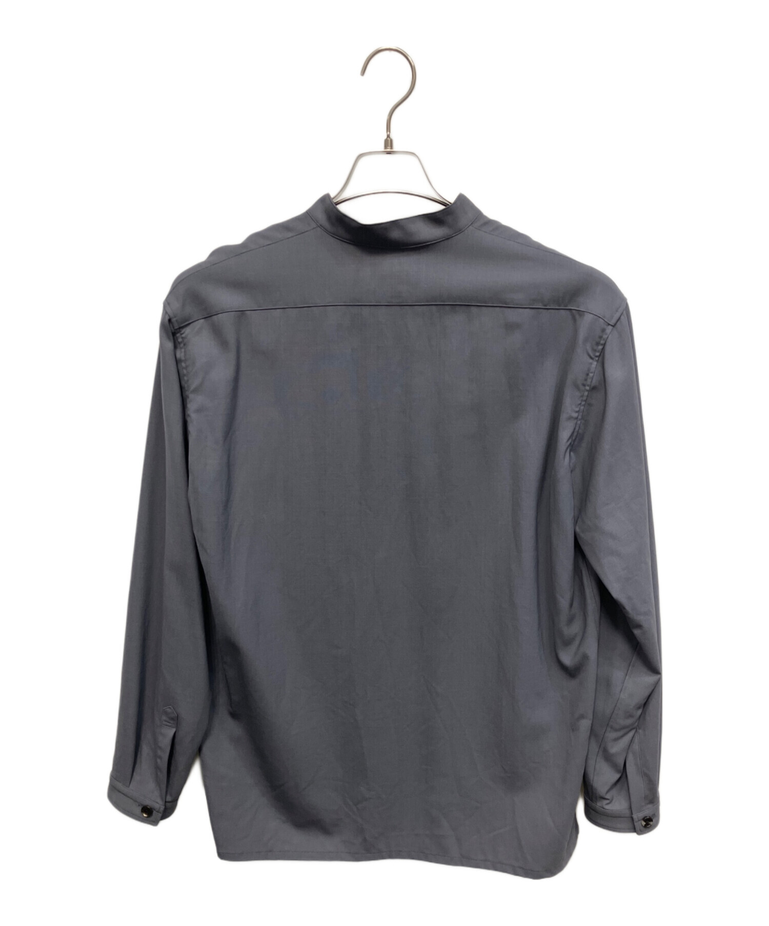 The CLASIK バンドカラーシャツウールシルク