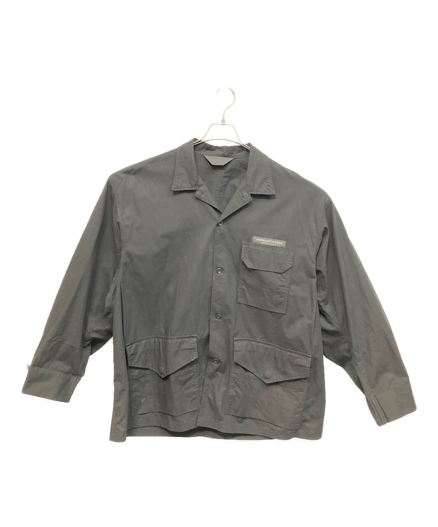 中古・古着通販】Essay (エッセイ) シャツジャケット ブラック 中古・古着通販】Essay (エッセイ) シャツジャケット ブラック
