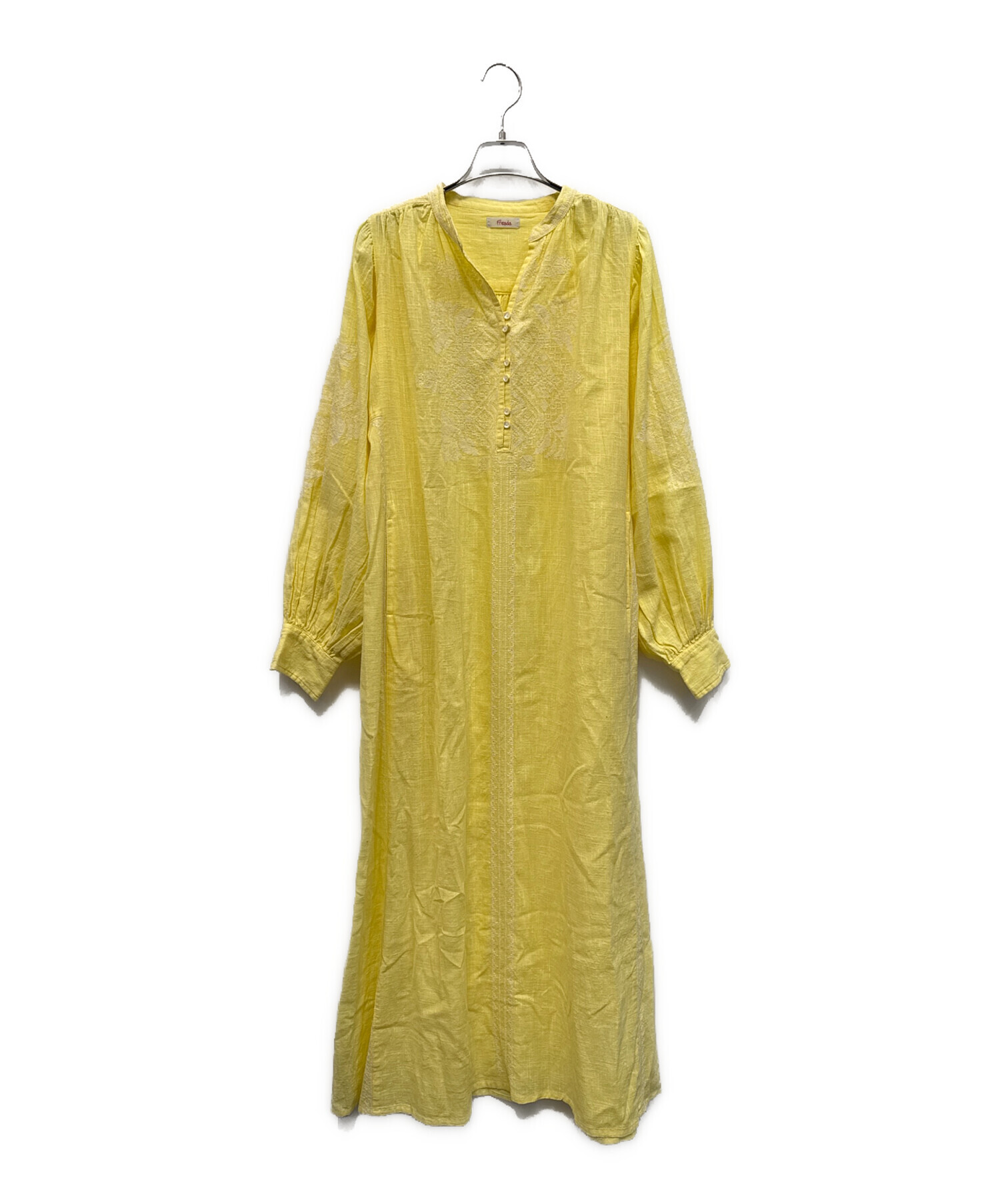 中古・古着通販】freada (フリーダ) 長袖ワンピース イエロー サイズ