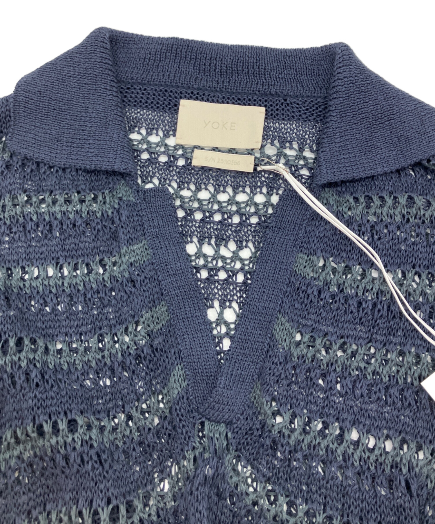 YOKE 半袖シャツ タグ付き 美品 中古・古着通販】YOKE (ヨーク) 半袖シャツ ネイビー サイズ:3