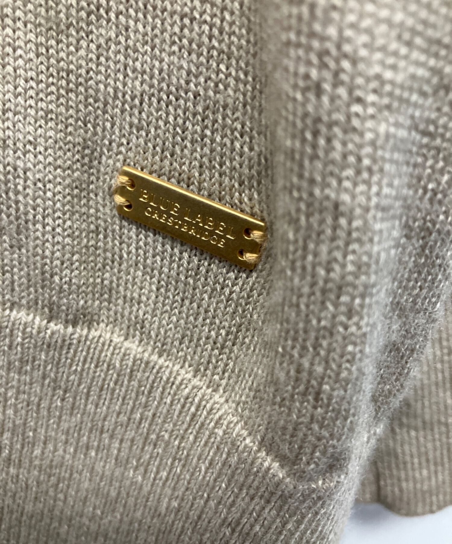 ブルーレーベルクレストブリッジ ニット セーター チェックリボン 38 ベージュ 中古・古着通販】BLUE LABEL CRESTBRIDGE (ブルーレーベルクレスト