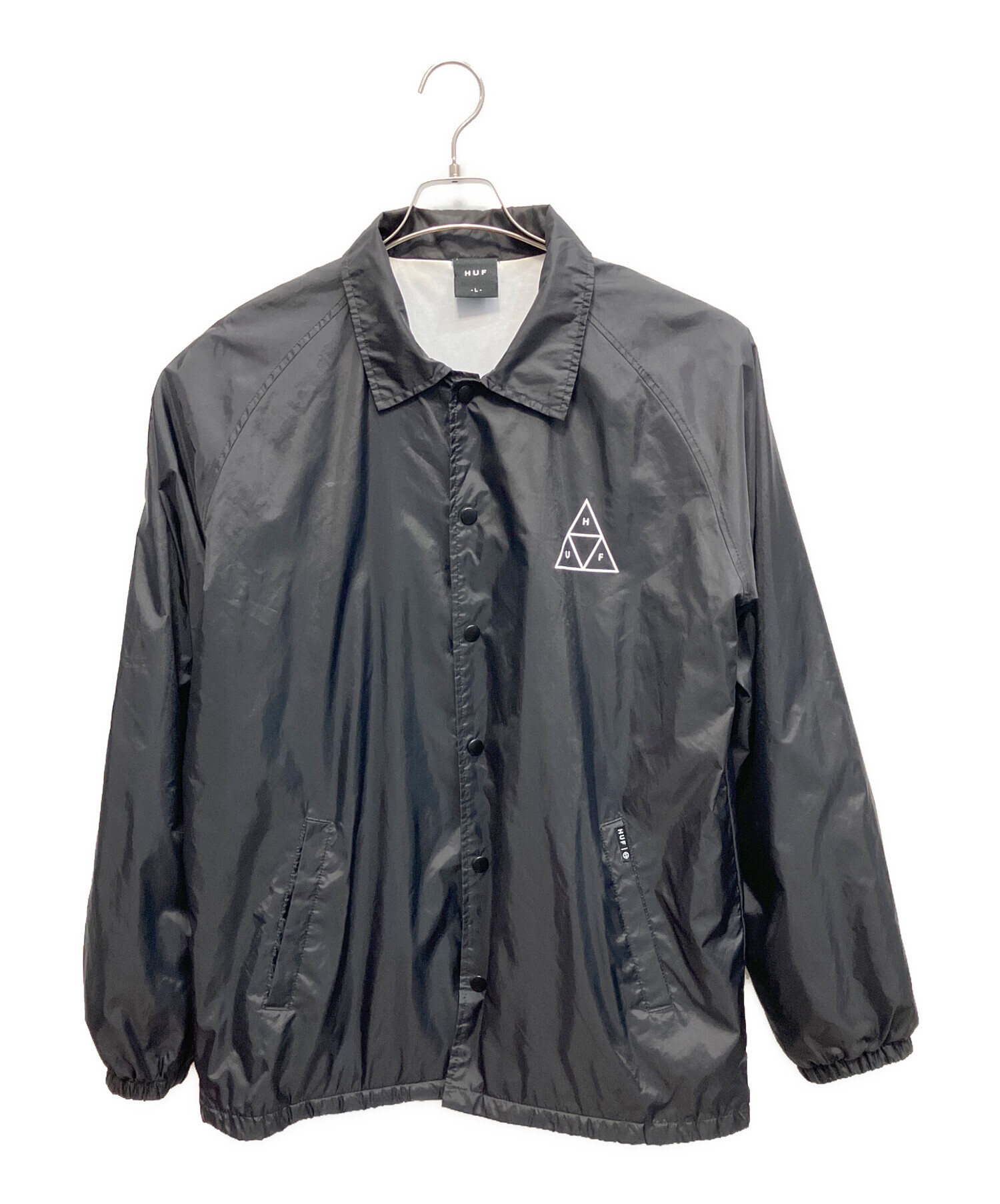 中古・古着通販】HUF (ハフ) ナイロンジャケット ブラック サイズ:L