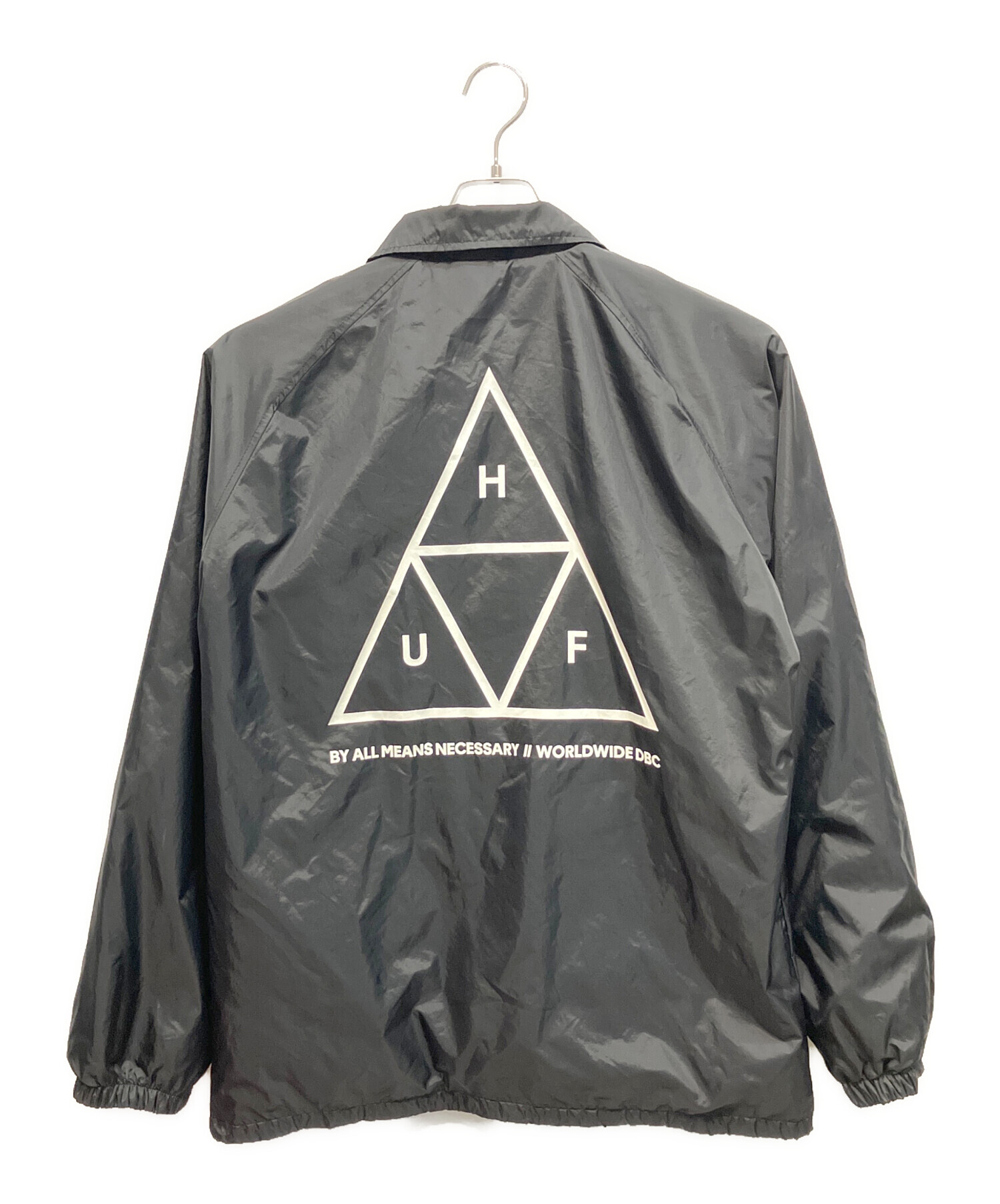 中古・古着通販】HUF (ハフ) ナイロンジャケット ブラック サイズ:L 