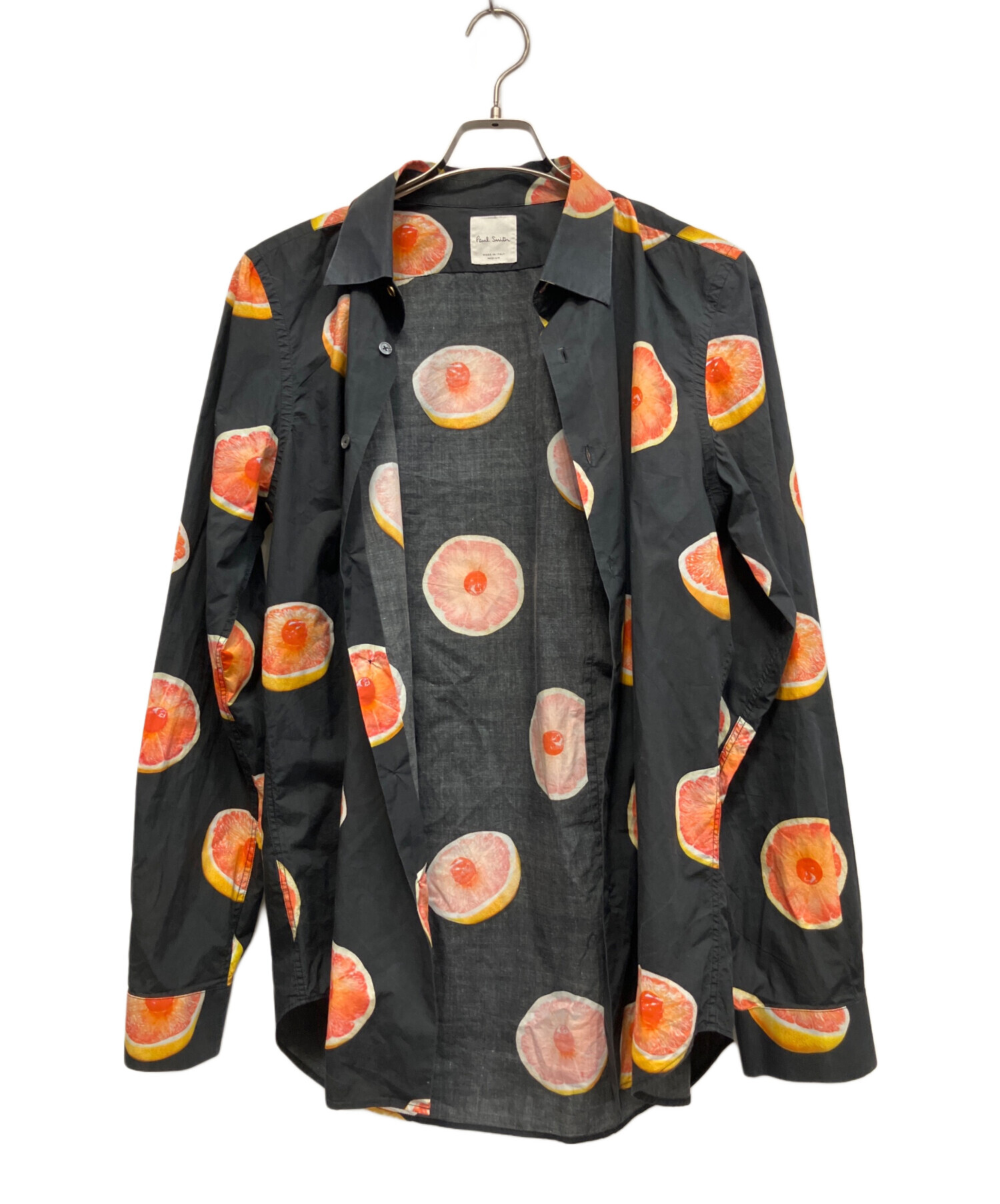 【新品】ポールスミス 長袖ブルゾン Mサイズ オレンジ系 総柄 中古・古着通販】PAUL SMITH (ポールスミス) 長袖シャツ ブラック