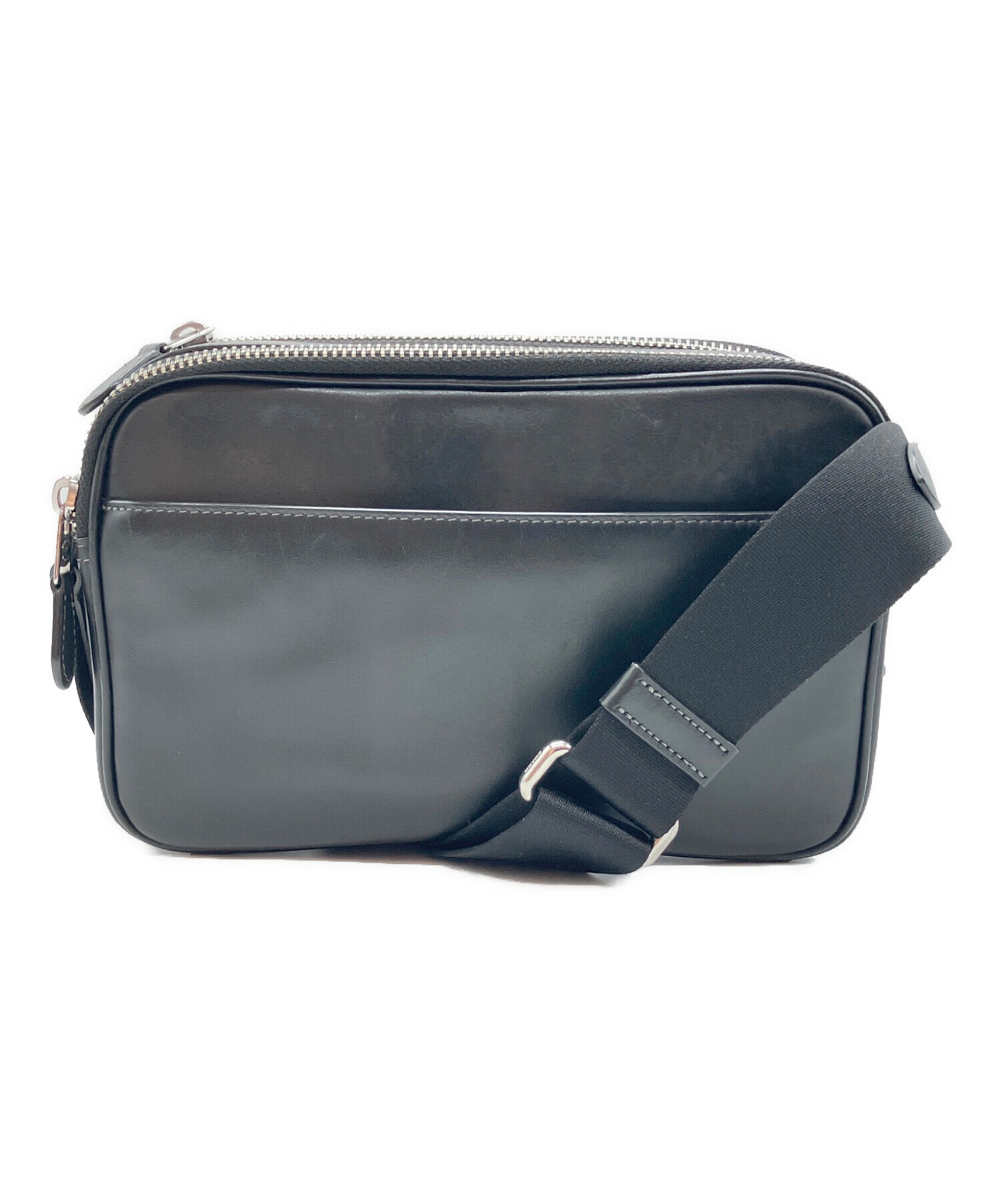 中古・古着通販】COACH (コーチ) ショルダーバッグ ブラック×ホワイト 