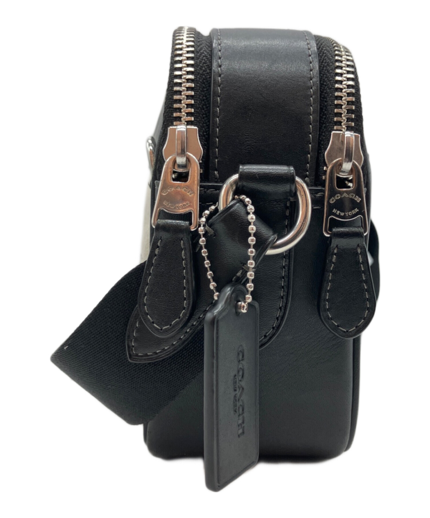 中古・古着通販】COACH (コーチ) ショルダーバッグ ブラック×ホワイト 