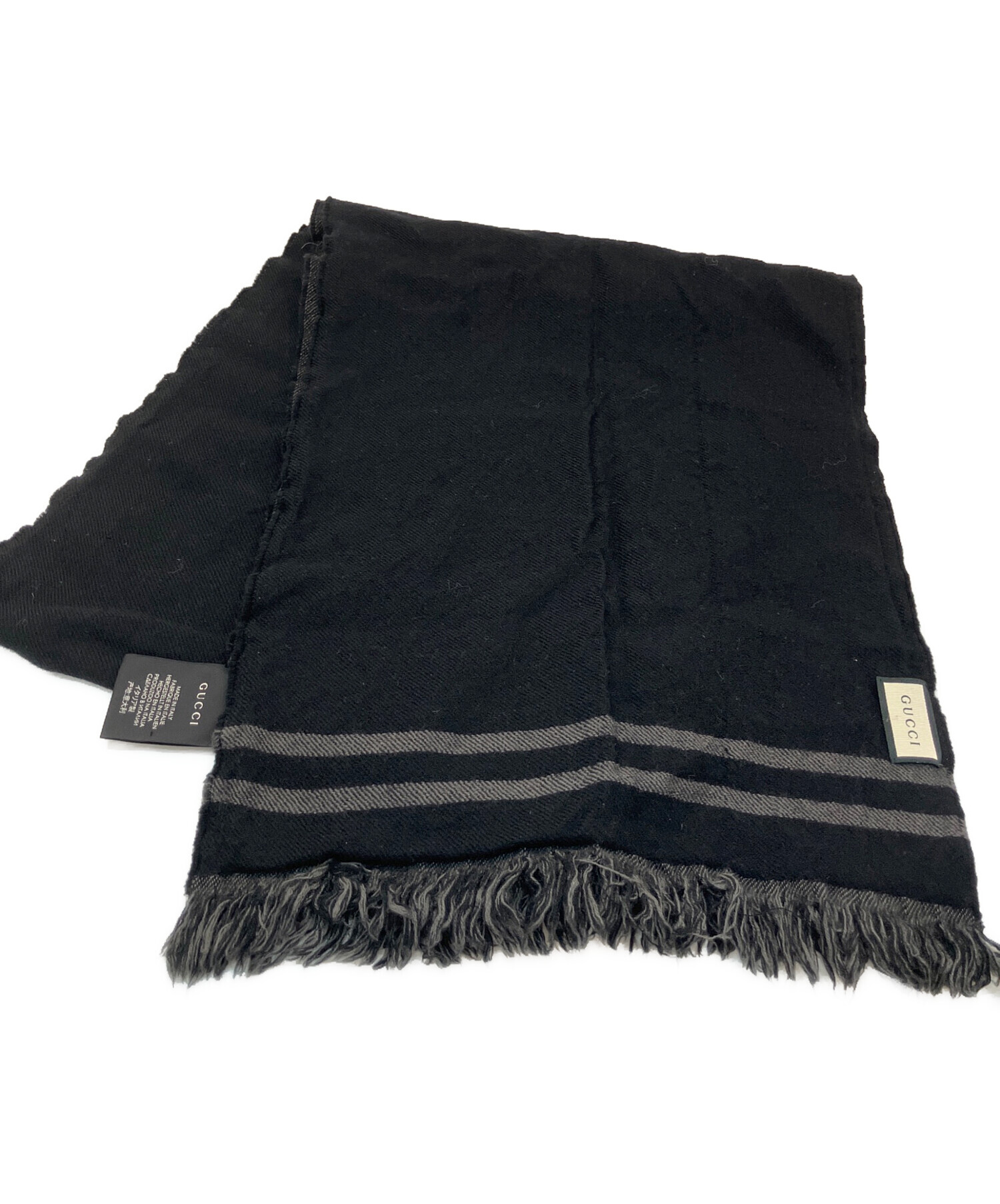 中古・古着通販】GUCCI (グッチ) GUCCI(グッチ)ストール ブラック 