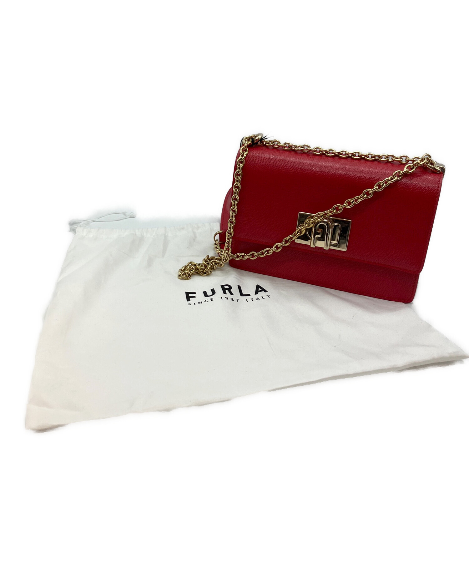 中古・古着通販】FURLA (フルラ) 本革 ミニ ショルダーバッグ レッド 
