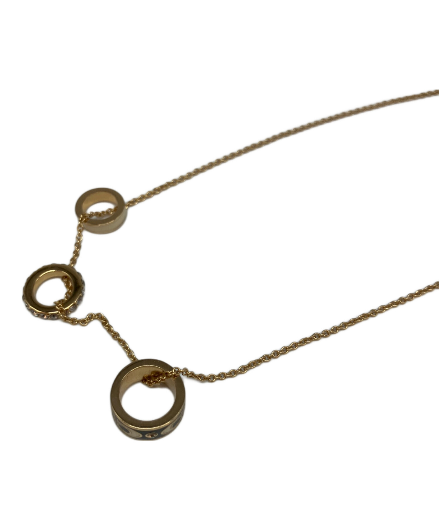 COACH ローズゴールド 3連リングネックレス プレゼント COACH ローズゴールド 3連リングネックレス プレゼント コーチ リング