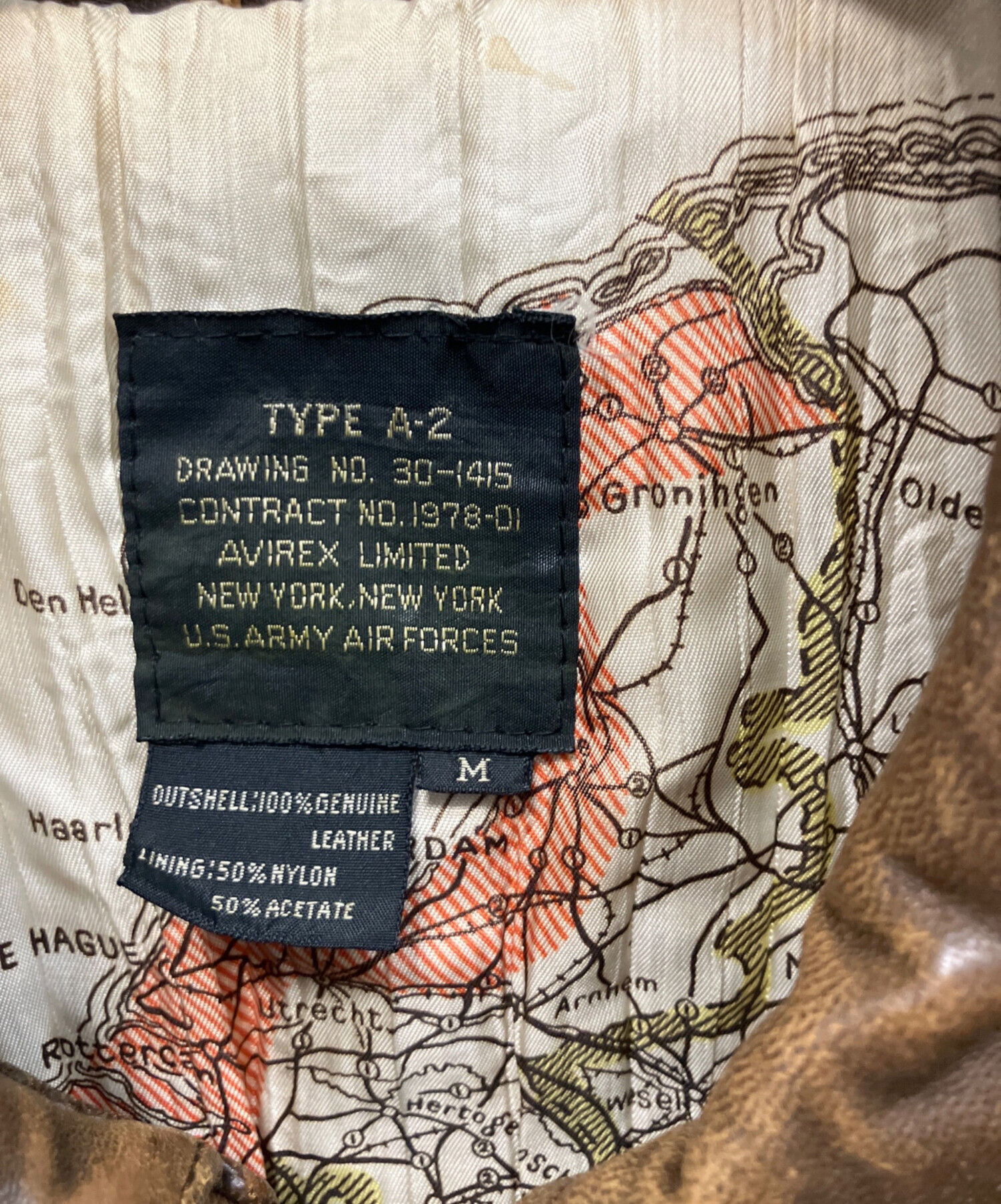 中古・古着通販】AVIREX (アヴィレックス) 80s マップライニング A-2