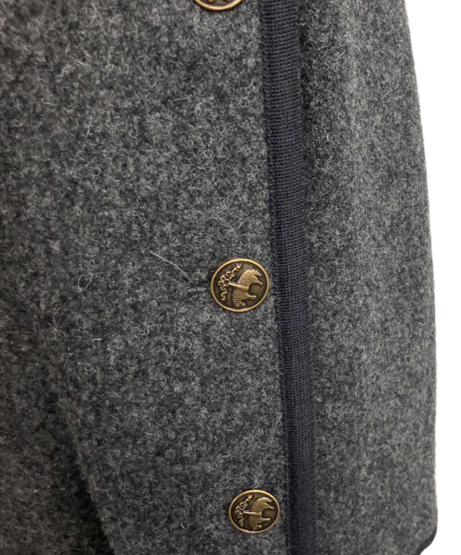 未使用】Brooks Brothers ノーカラーツイードジャケット金ボタンS 未