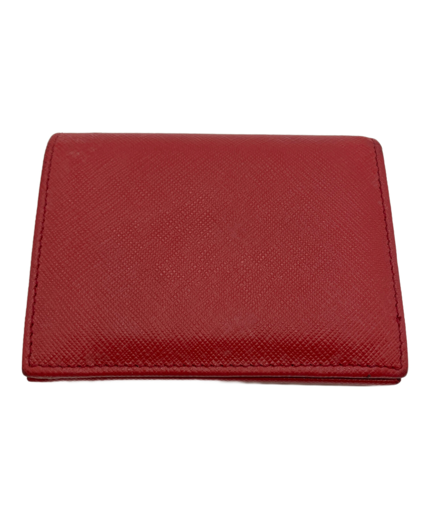 中古・古着通販】PRADA (プラダ) サフィアーノ 2つ折り財布 レッド