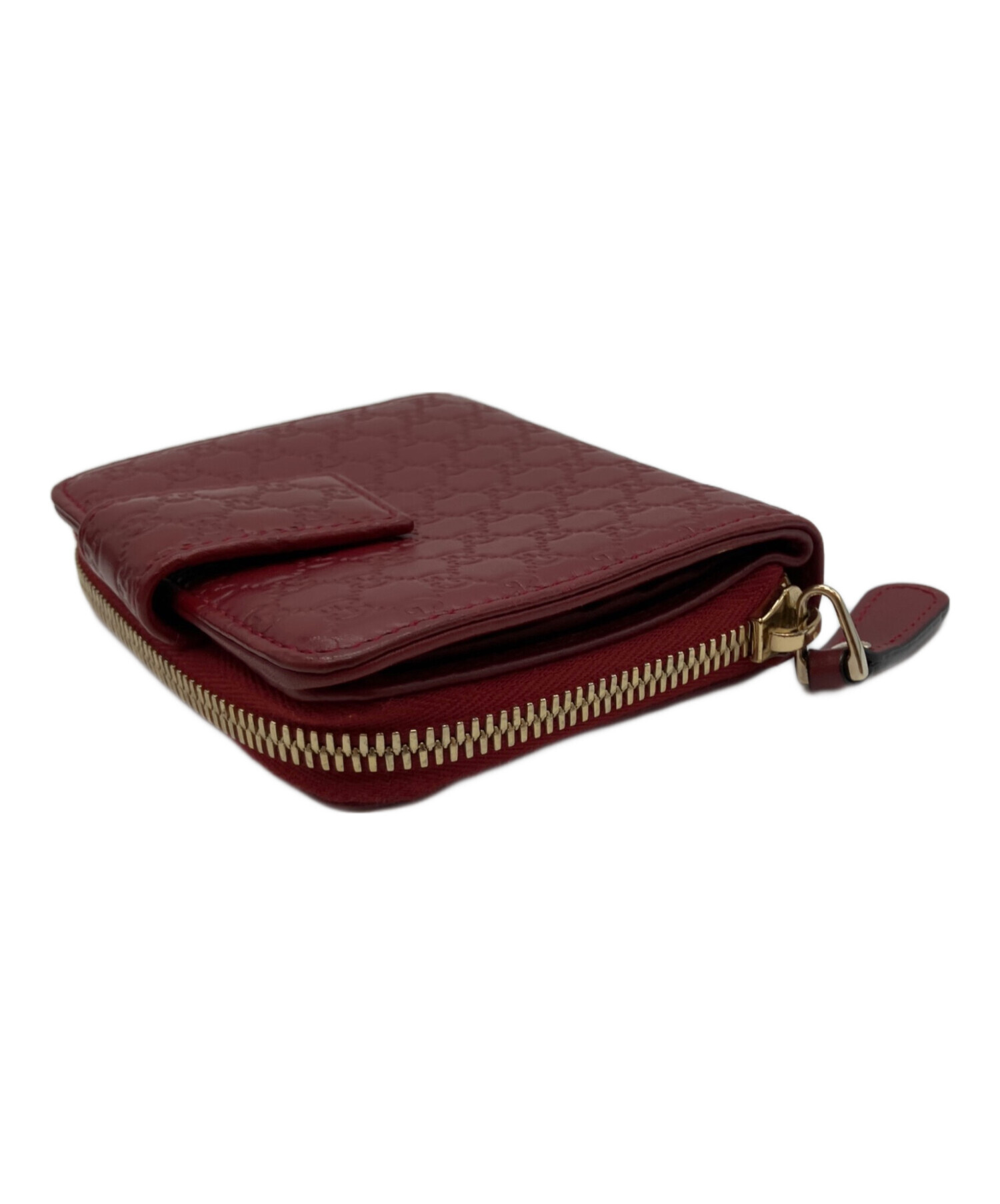 GUCCI 財布 マイクログッチシマ 二つ折り財布 レッド 中古・古着通販】GUCCI (グッチ) マイクログッチシマ 2つ折り財布