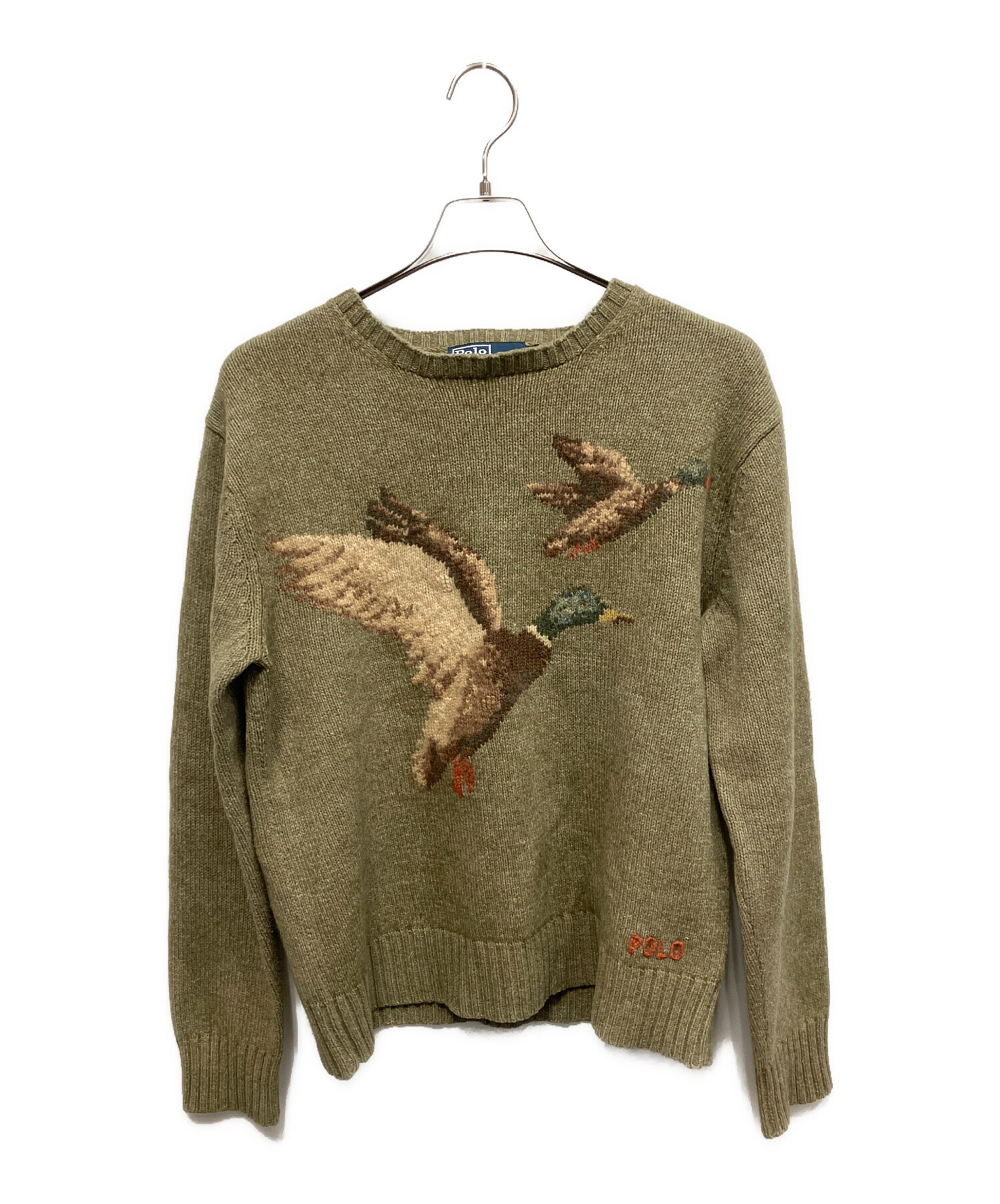 ポロ・ラルフローレン POLO RALPH LAUREN ニット 衣料品 トップス コットン レディース カーキ系 【中古】 POLO RALPH LAUREN（ニット/セーター ・ グリーン・カーキ/緑色系）の