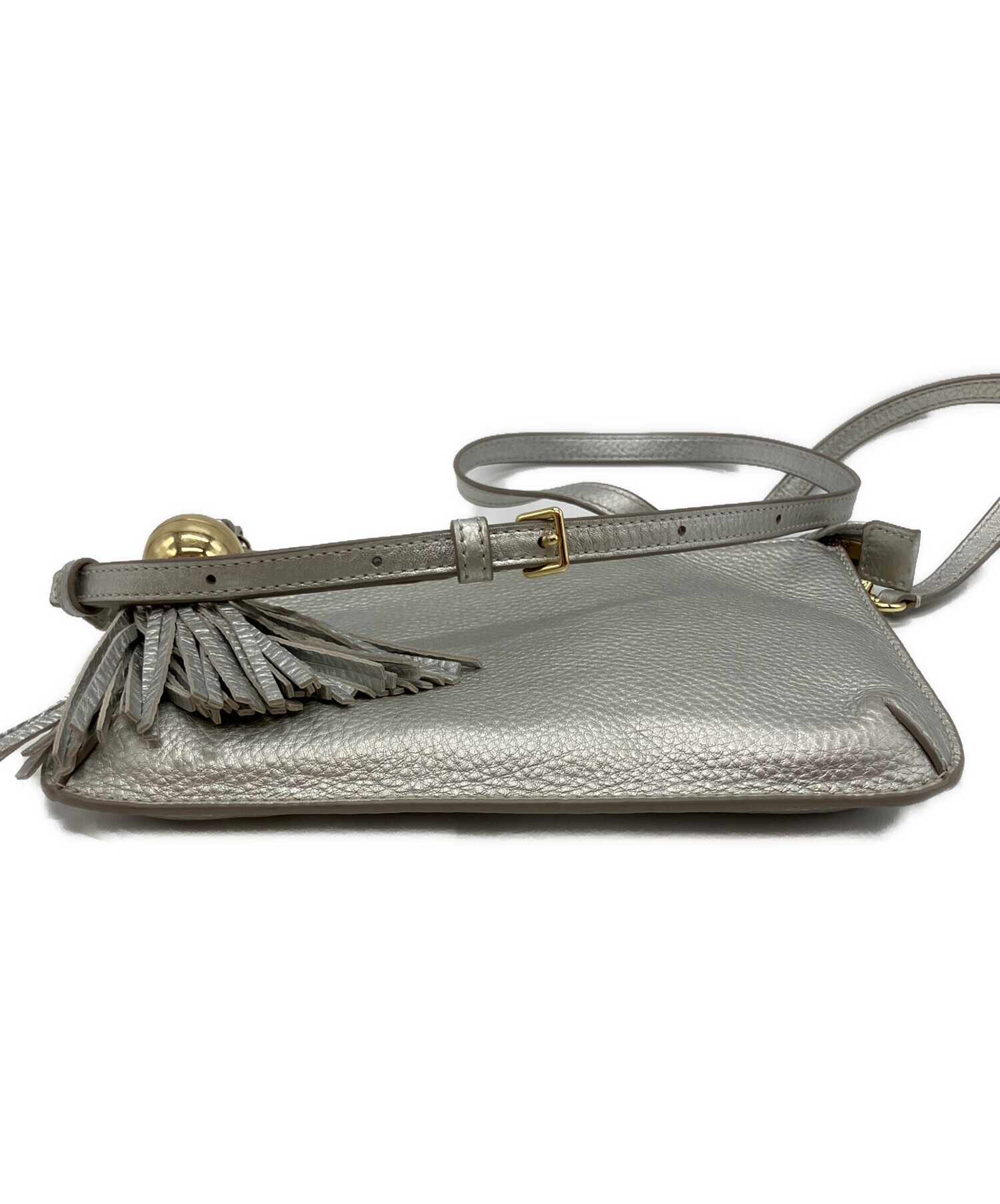 TORYBURCH トリーバーチ　シルバー レザー フミュール 中古・古着通販】TORY BURCH (トリーバーチ) ショルダーバッグ