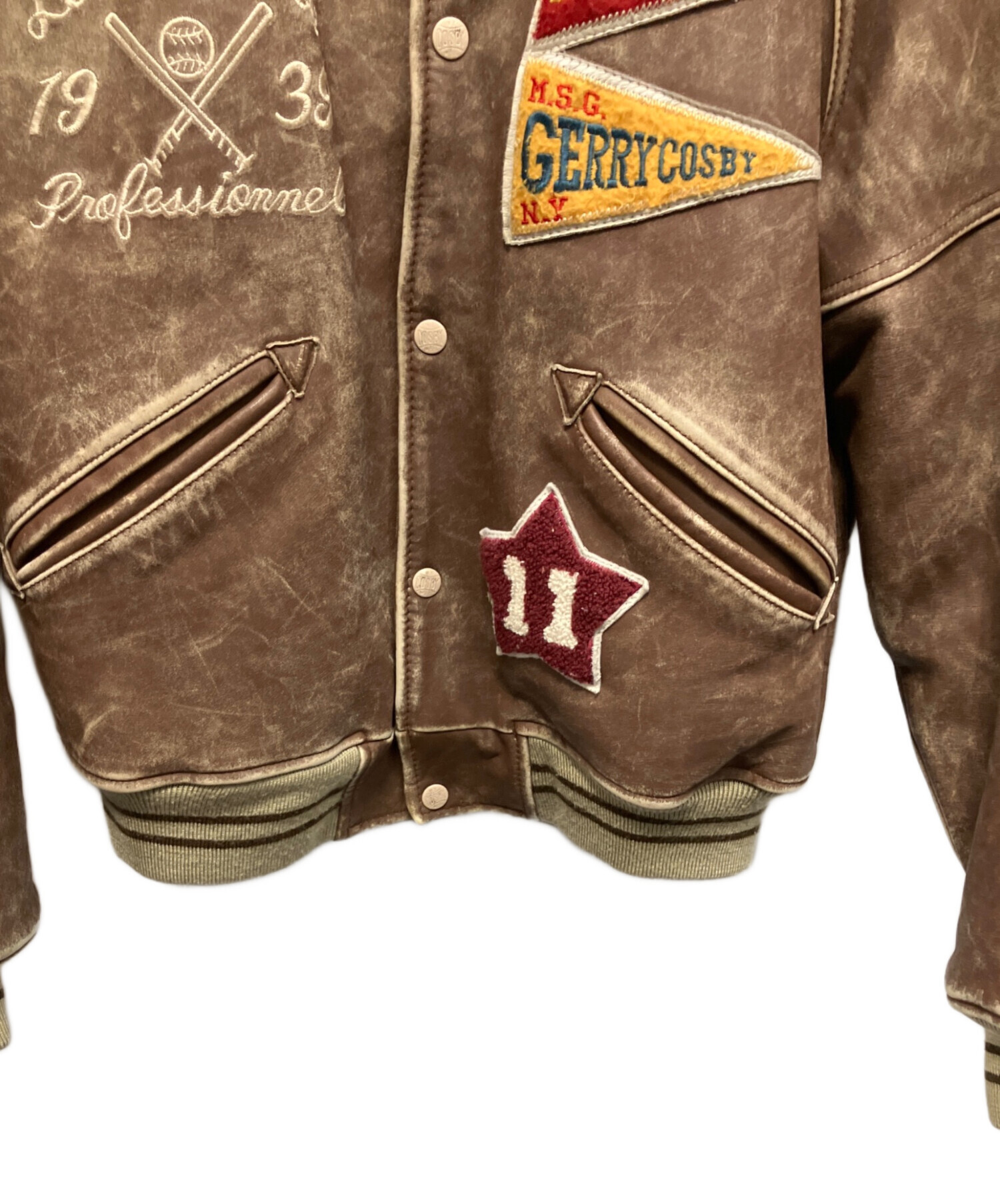 中古・古着通販】GERRY COSBY (ジェリー コスビー) 牛革 スタジャン