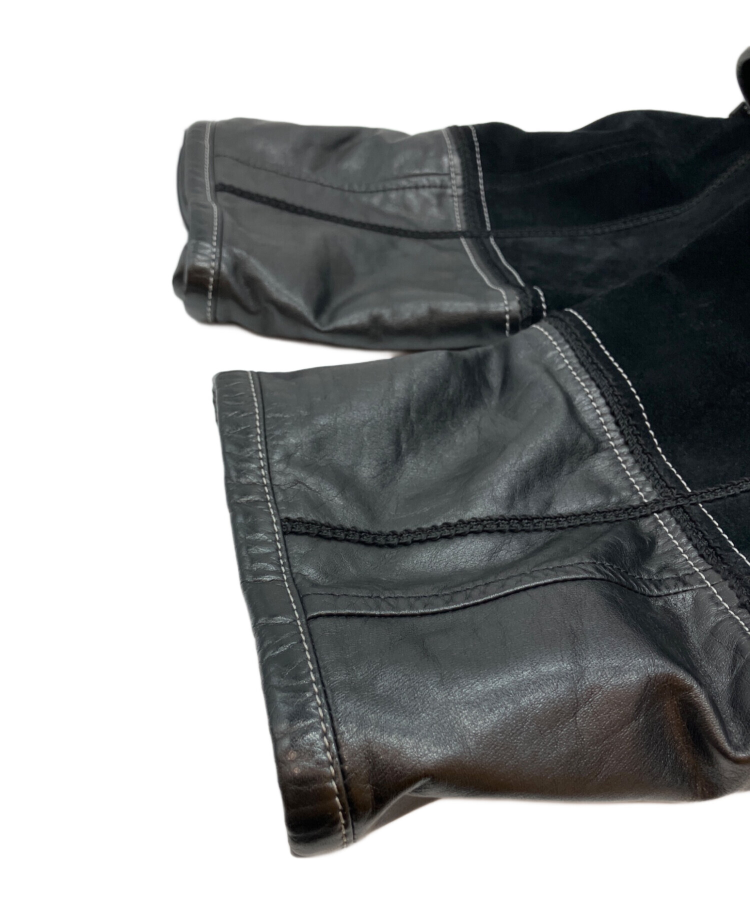 中古・古着通販】PIERRE BALMAIN (ピエール バルマン) レザー 切替