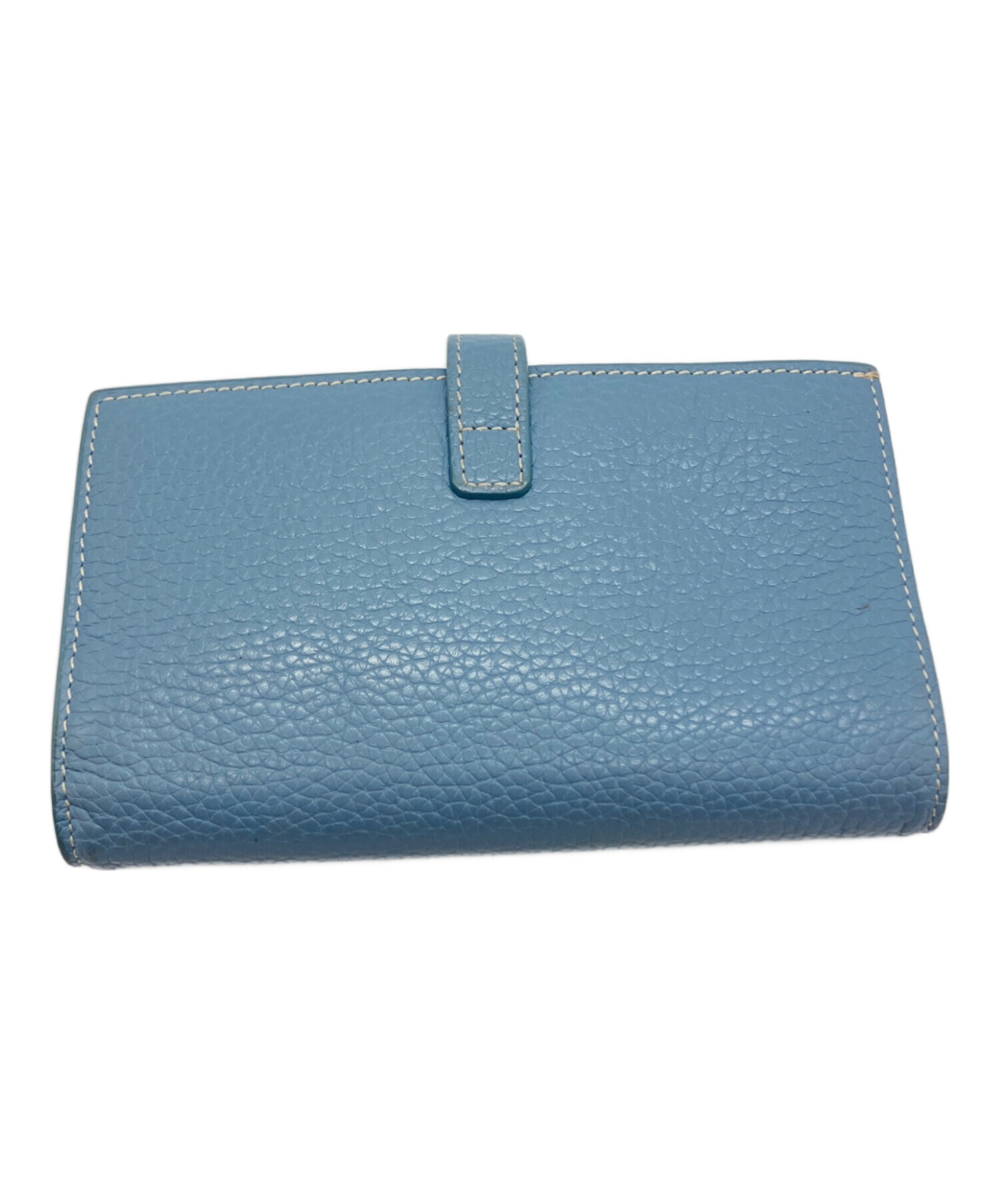 バリー 二つ折り財布 ブルー系 イタリア製 Bally【美品】 中古・古着通販】BALLY (バリー) 2つ折り財布 スカイブルー｜ブランド