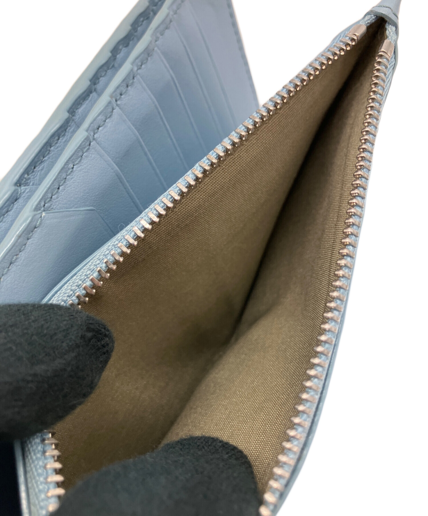 【新品未使用】BALLY二つ折り財布　パンチング　トレインスポッティング　レザー 中古・古着通販】BALLY (バリー) 2つ折り財布 スカイブルー｜ブランド