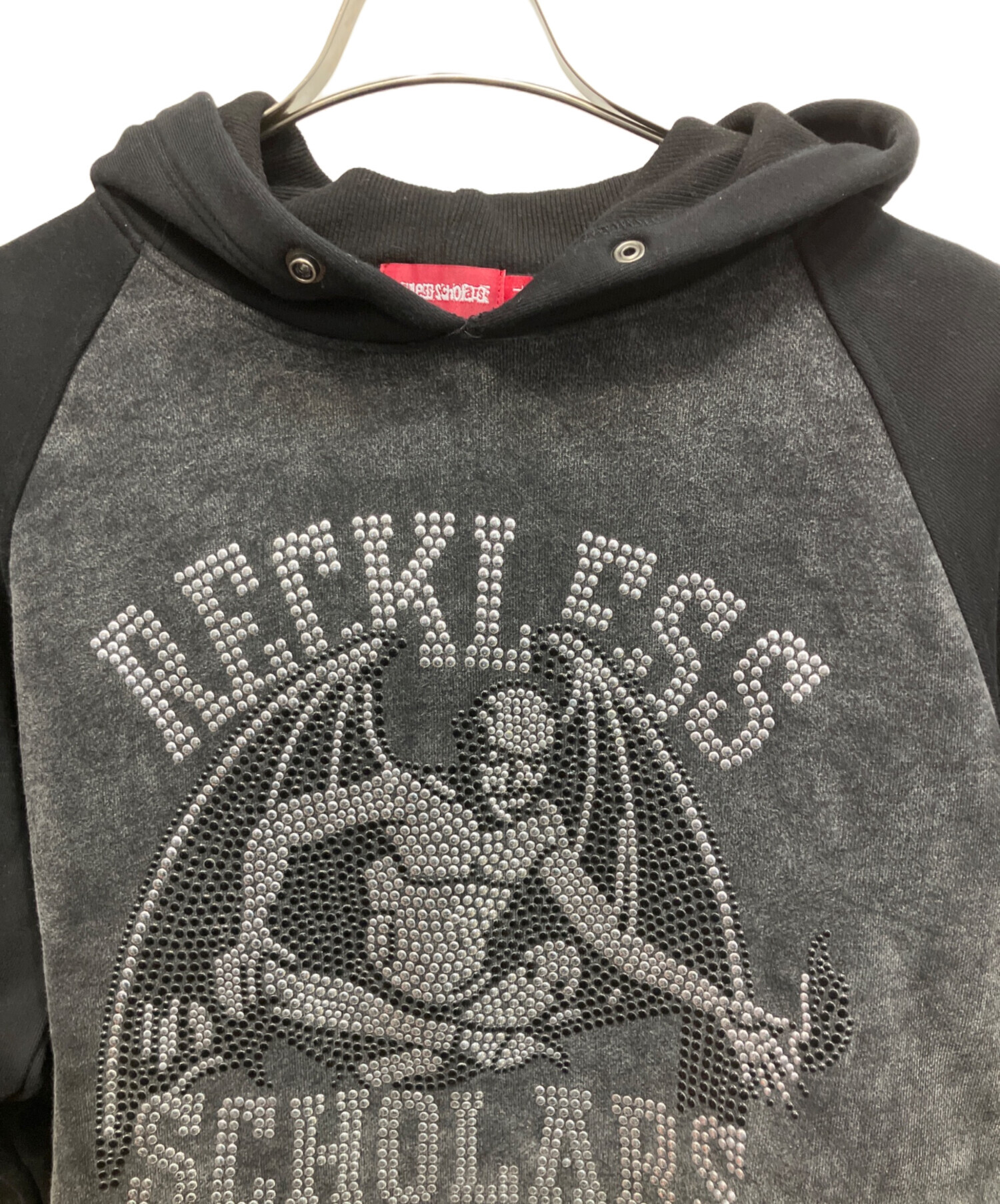 美品　reckless scholars デザインパーカー　ドッキング　ブラック 中古・古着通販】reckless scholars (レックレス スクラーズ
