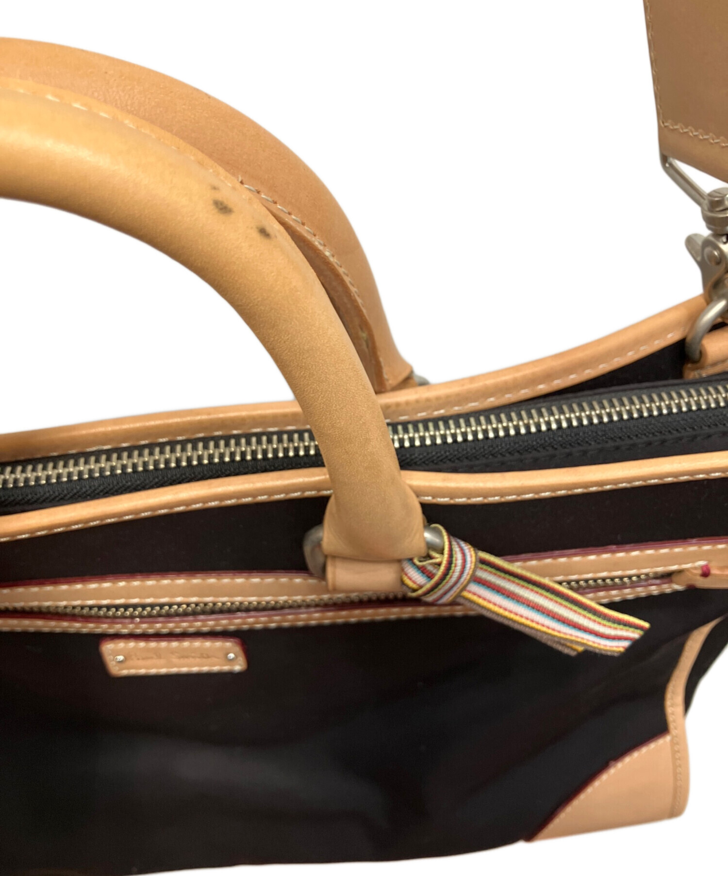 Paul Smith ビジネスバッグ ベージュ/パープル 中古・古着通販】PAUL SMITH (ポールスミス) ビジネスバッグ ブラック