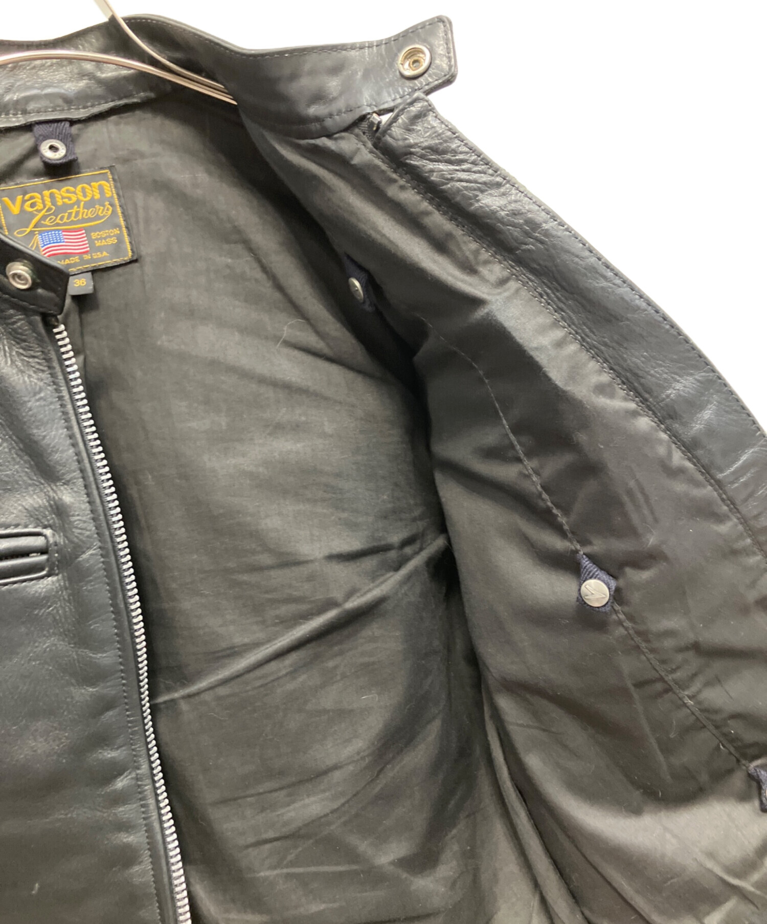 中古・古着通販】VANSON (バンソン) シングルライダースジャケット