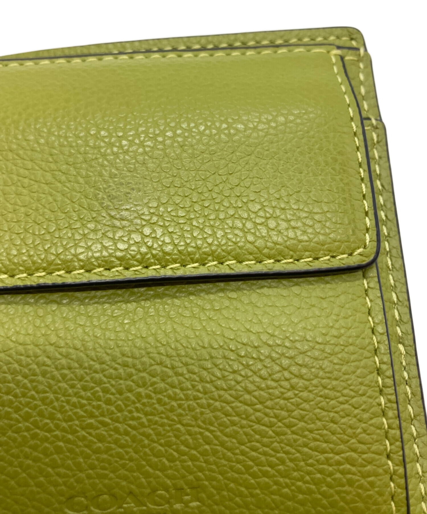 中古・古着通販】COACH (コーチ) 2つ折り財布 黄緑｜ブランド・古着