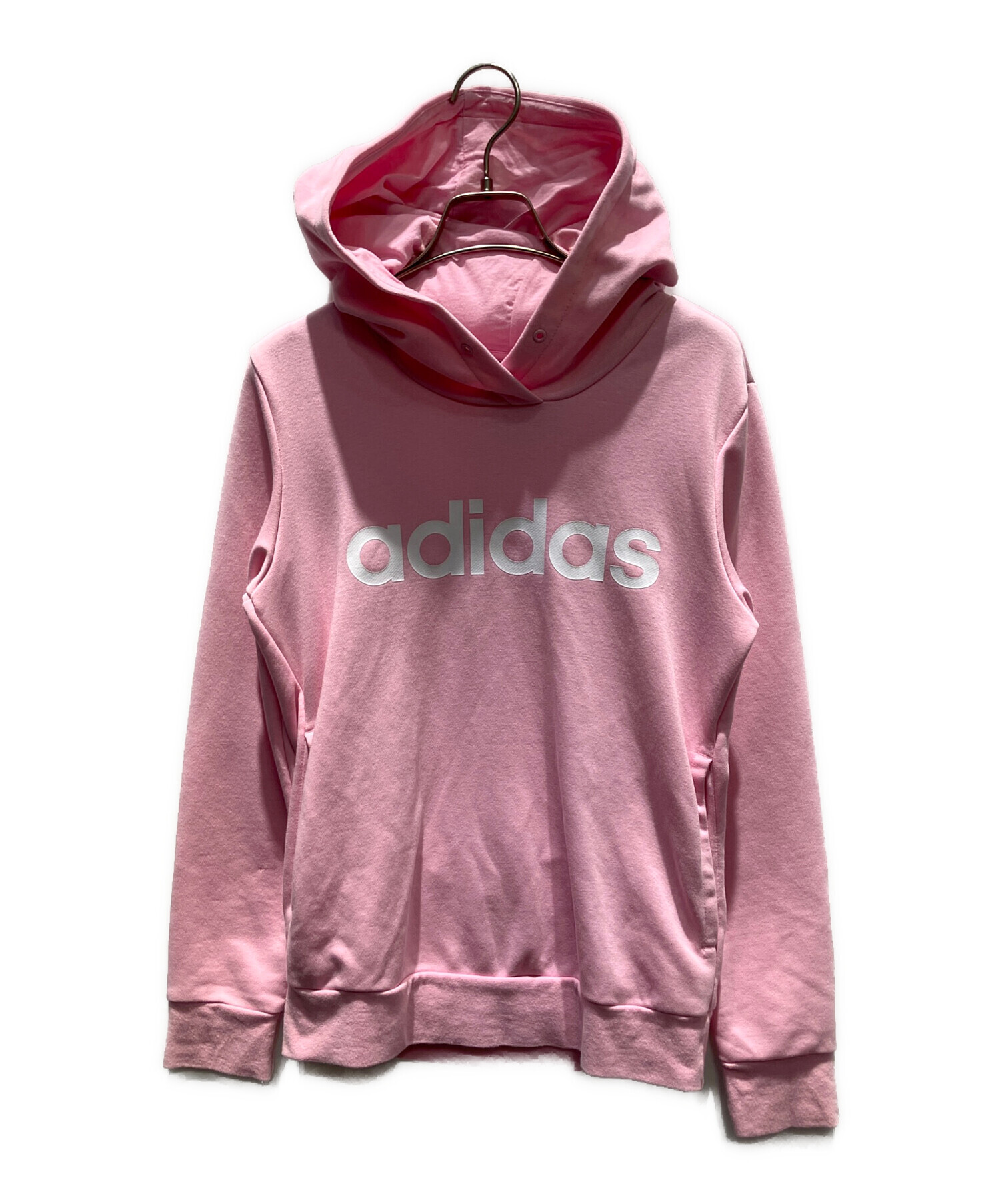 中古・古着通販】adidas (アディダス) プルオーバーパーカー ピンク