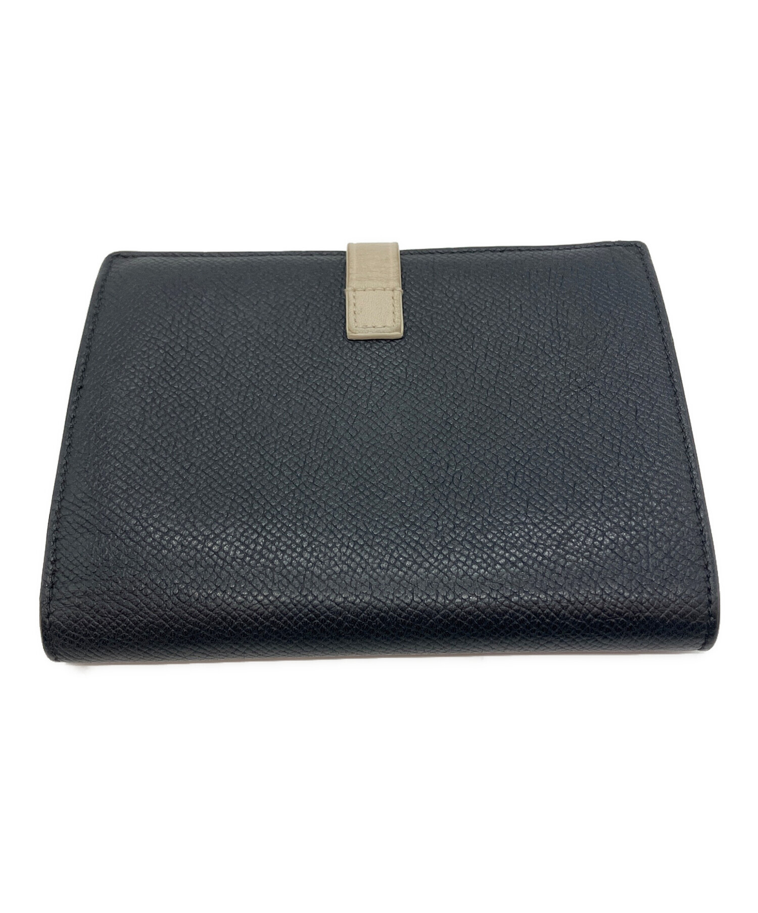 中古・古着通販】CELINE (セリーヌ) 2つ折り財布 ブラック×グレー