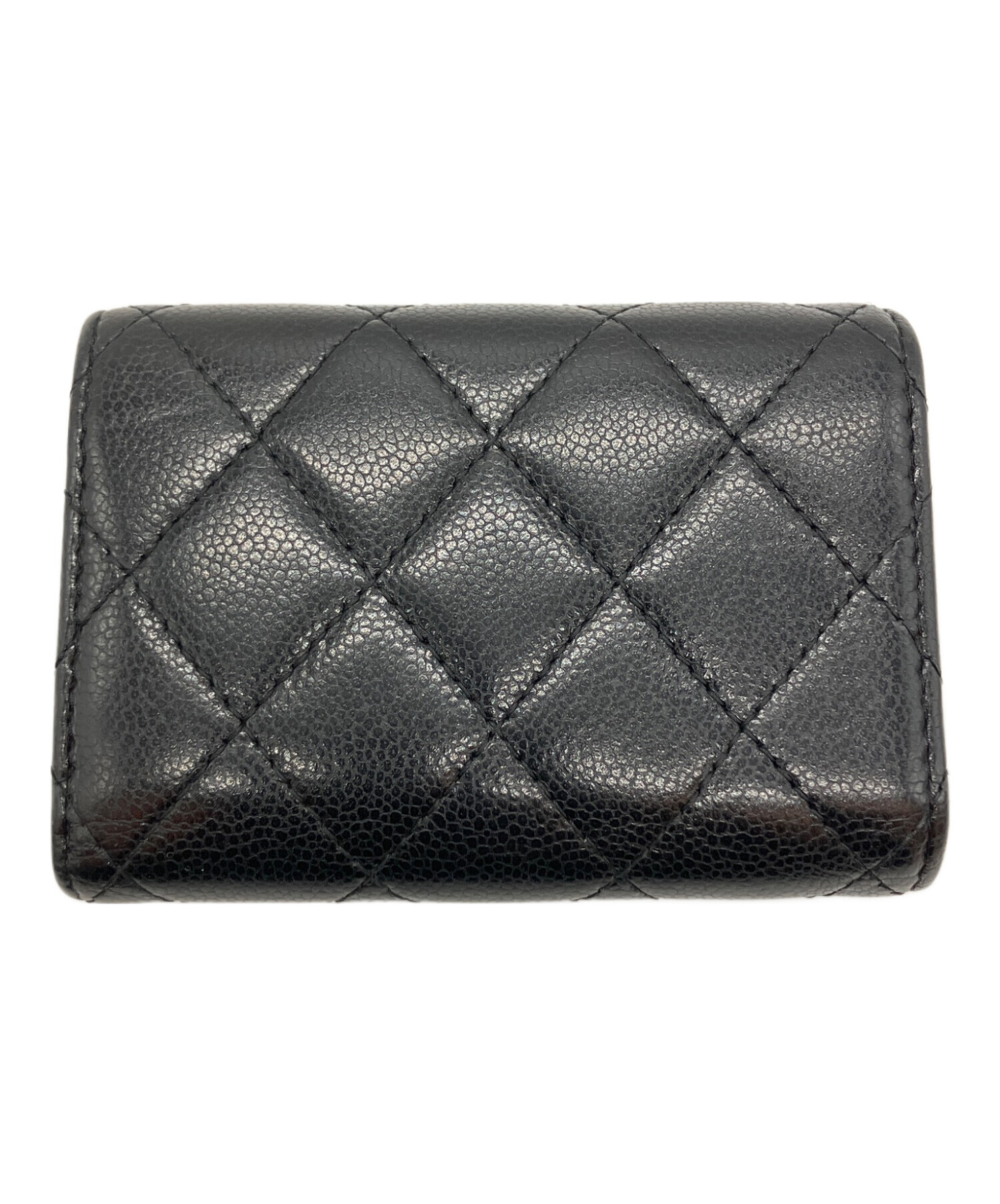 中古・古着通販】CHANEL (シャネル) 3つ折り財布 ブラック｜ブランド