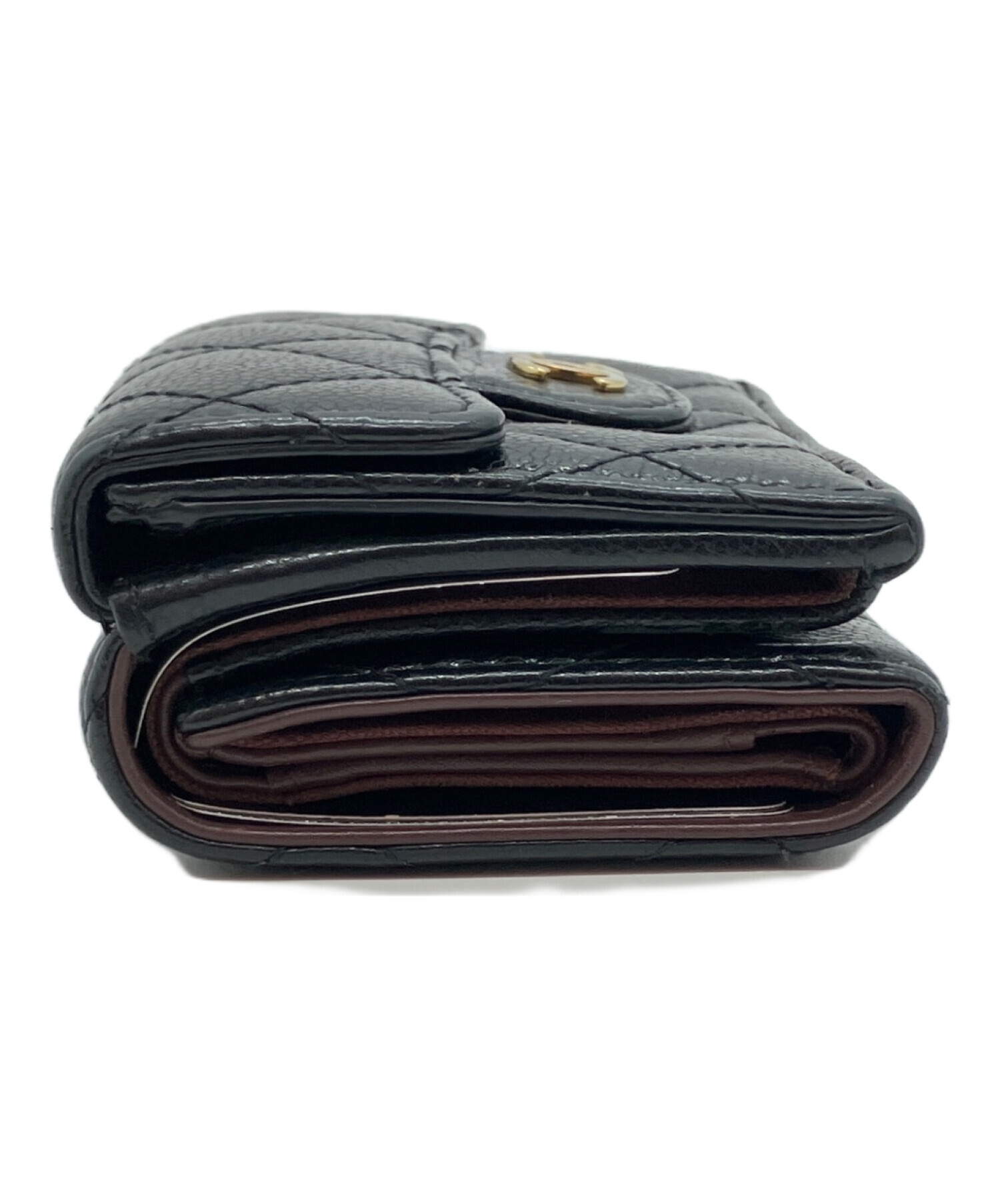 中古・古着通販】CHANEL (シャネル) 3つ折り財布 ブラック｜ブランド