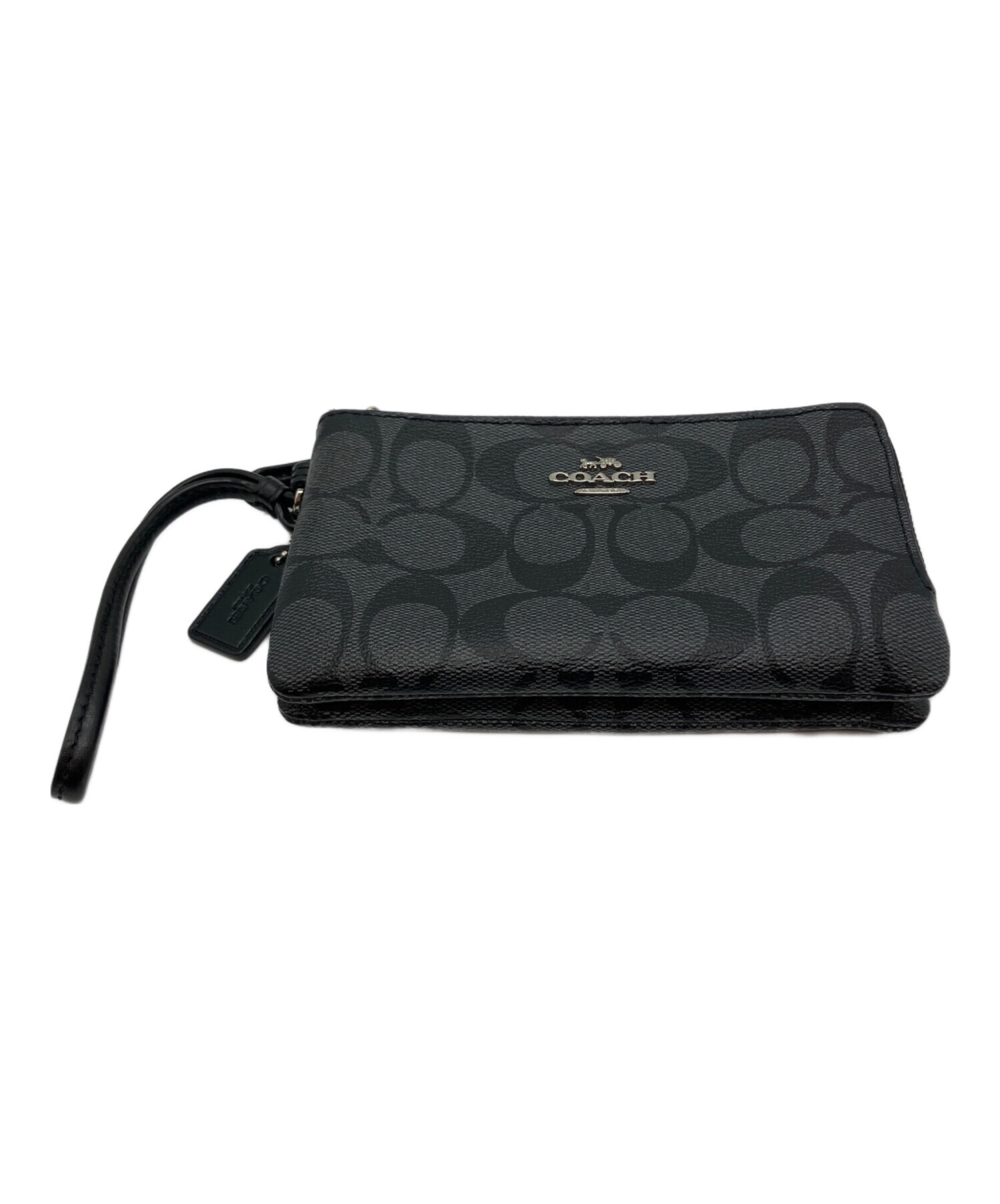 中古・古着通販COACH (コーチ) ダブルジップウォレット ブラック