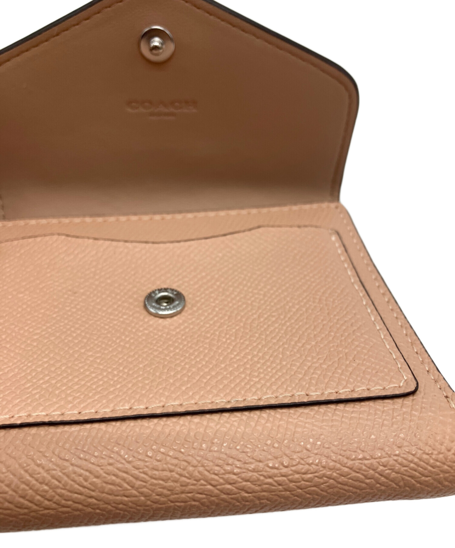 中古・古着通販】COACH (コーチ) 3つ折り財布 ベージュ｜ブランド