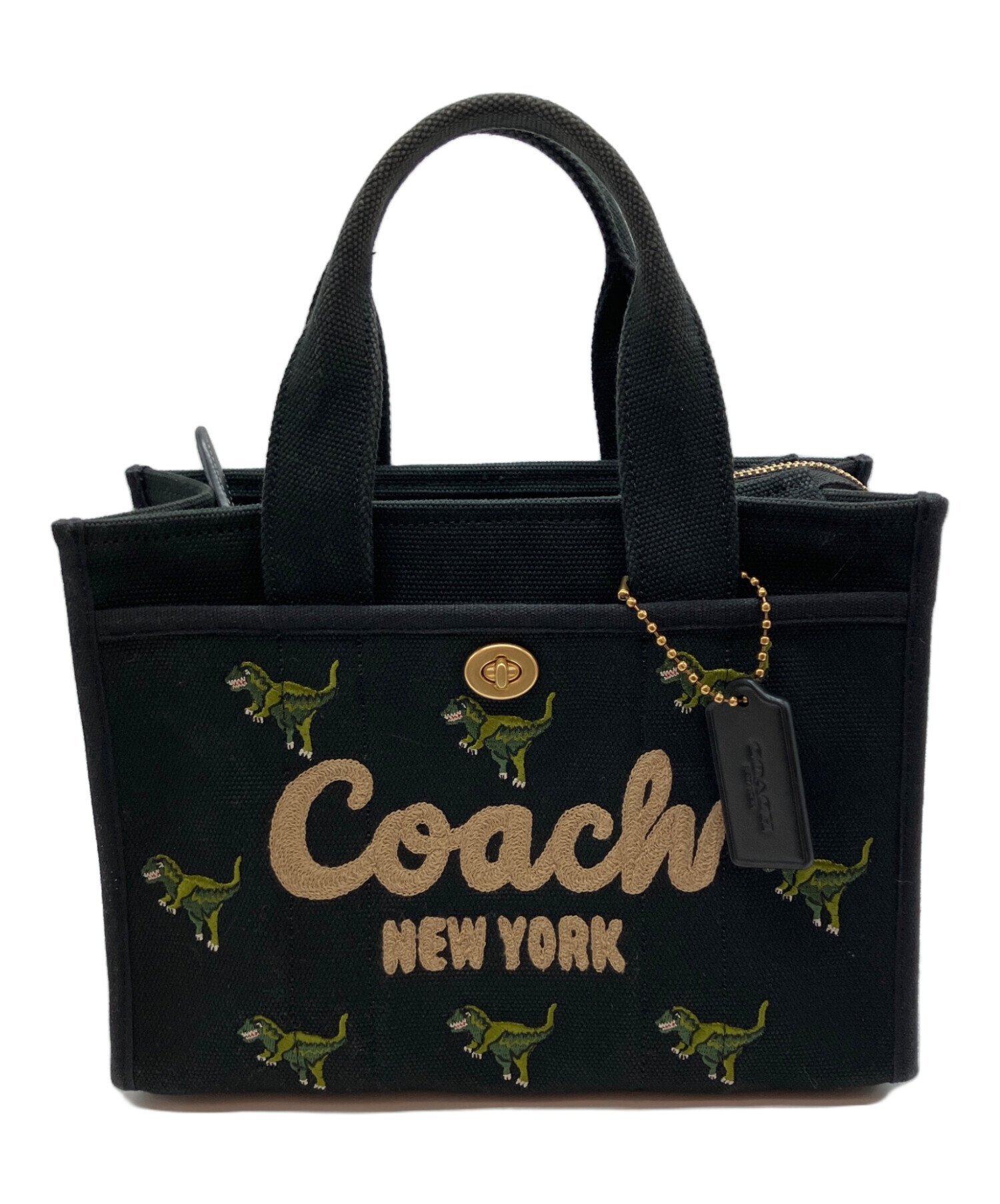 【中古】コーチ COACH ハンドバッグ トート ショルダー 2WAY キャンバス レザー シグネチャー 総柄 ロゴ 黒 F23304 中古・古着通販】COACH (コーチ) 26・レキシー キャンバス トート