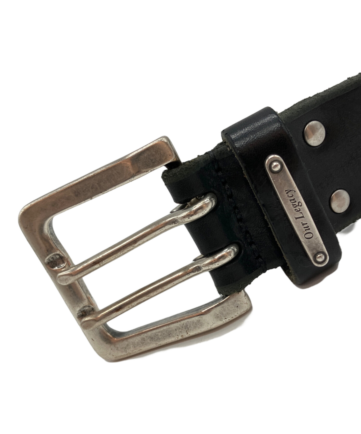 OUR LEGACY ブラックレザーベルト 私たちのレガシー ベルト 2CM ブラック レザー