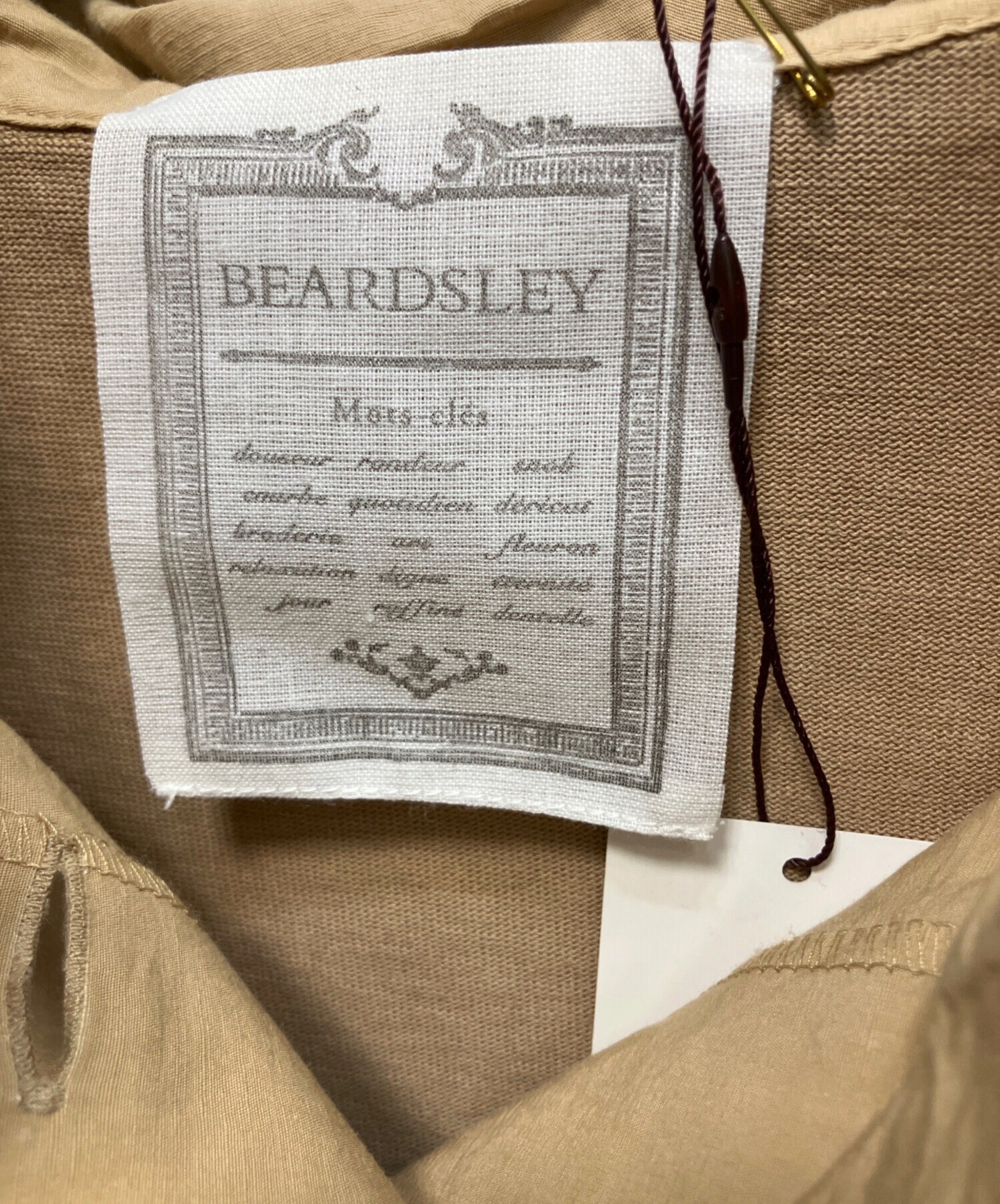 中古・古着通販】BEARDSLEY (ビアズリー) 長袖ワンピース ベージュ