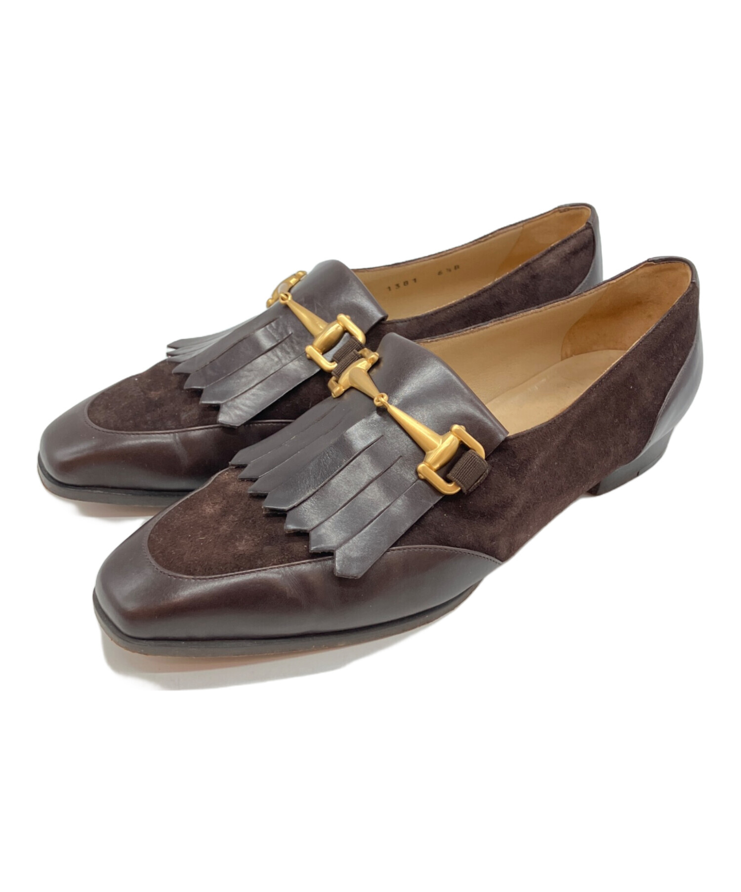 中古・古着通販】GUCCI (グッチ) ビットローファー ブラウン サイズ:6