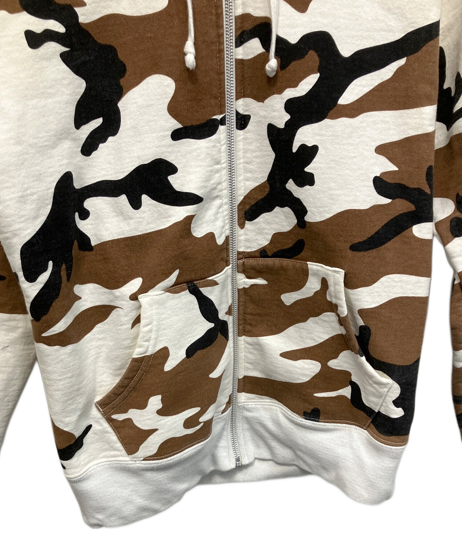 中古・古着通販】SUPREME (シュプリーム) Rib Logo Zip Up Sweat Brown