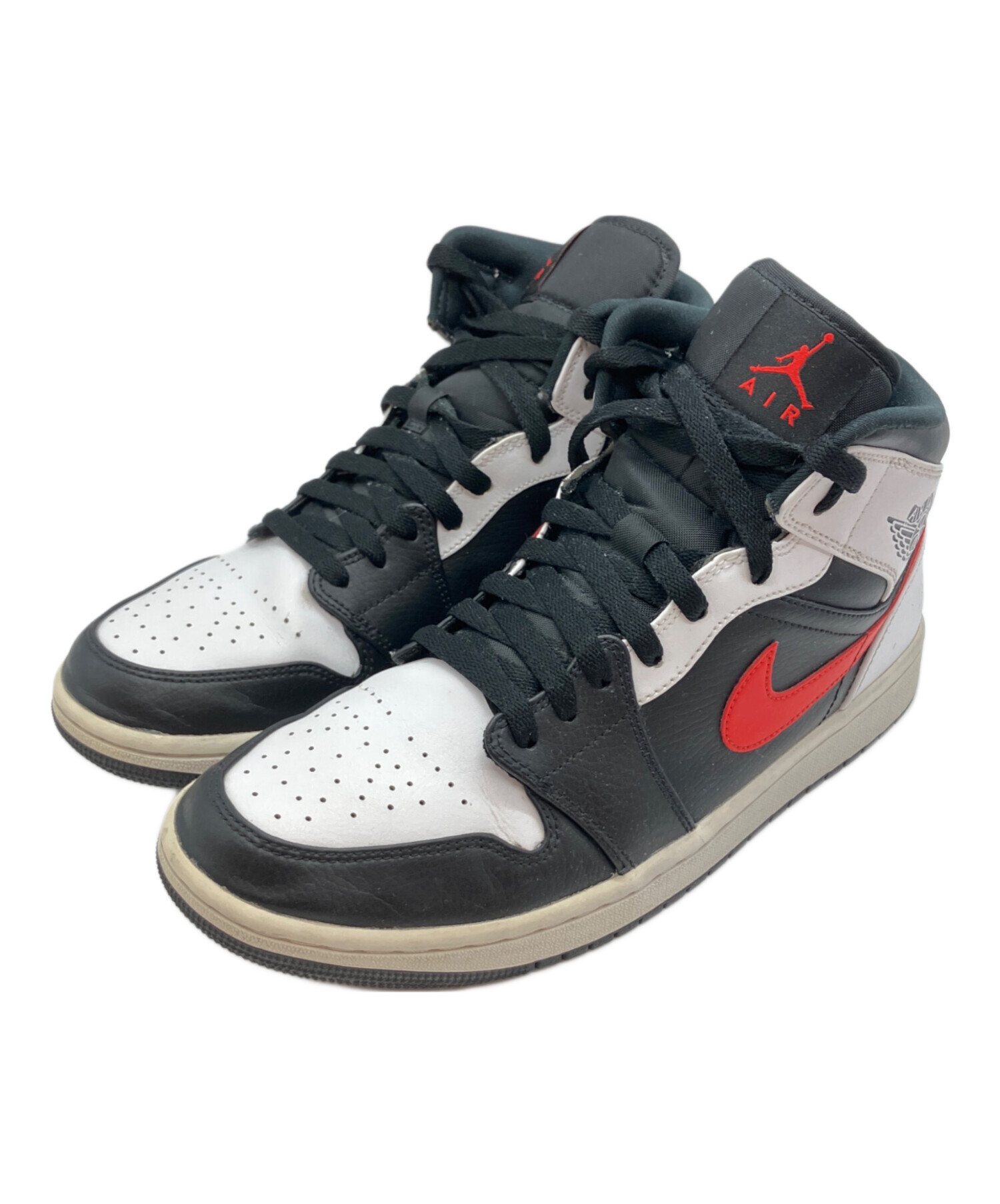 中古・古着通販】NIKE (ナイキ) AIR JORDAN 1 MID ブラック×ホワイト 