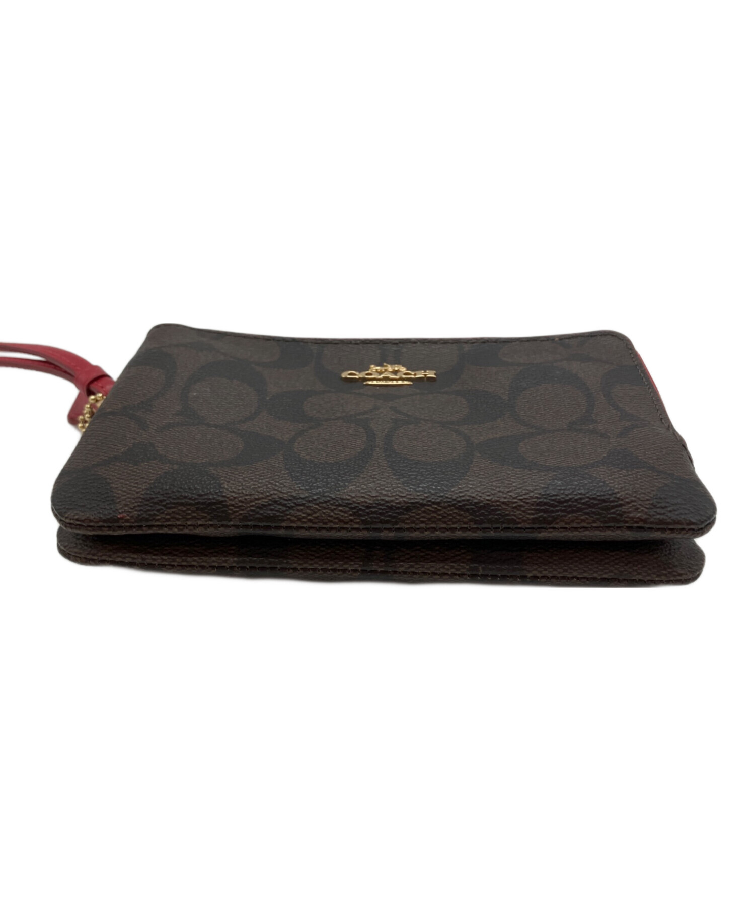 中古・古着通販】COACH (コーチ) ダブルファスナーポーチ レッド 