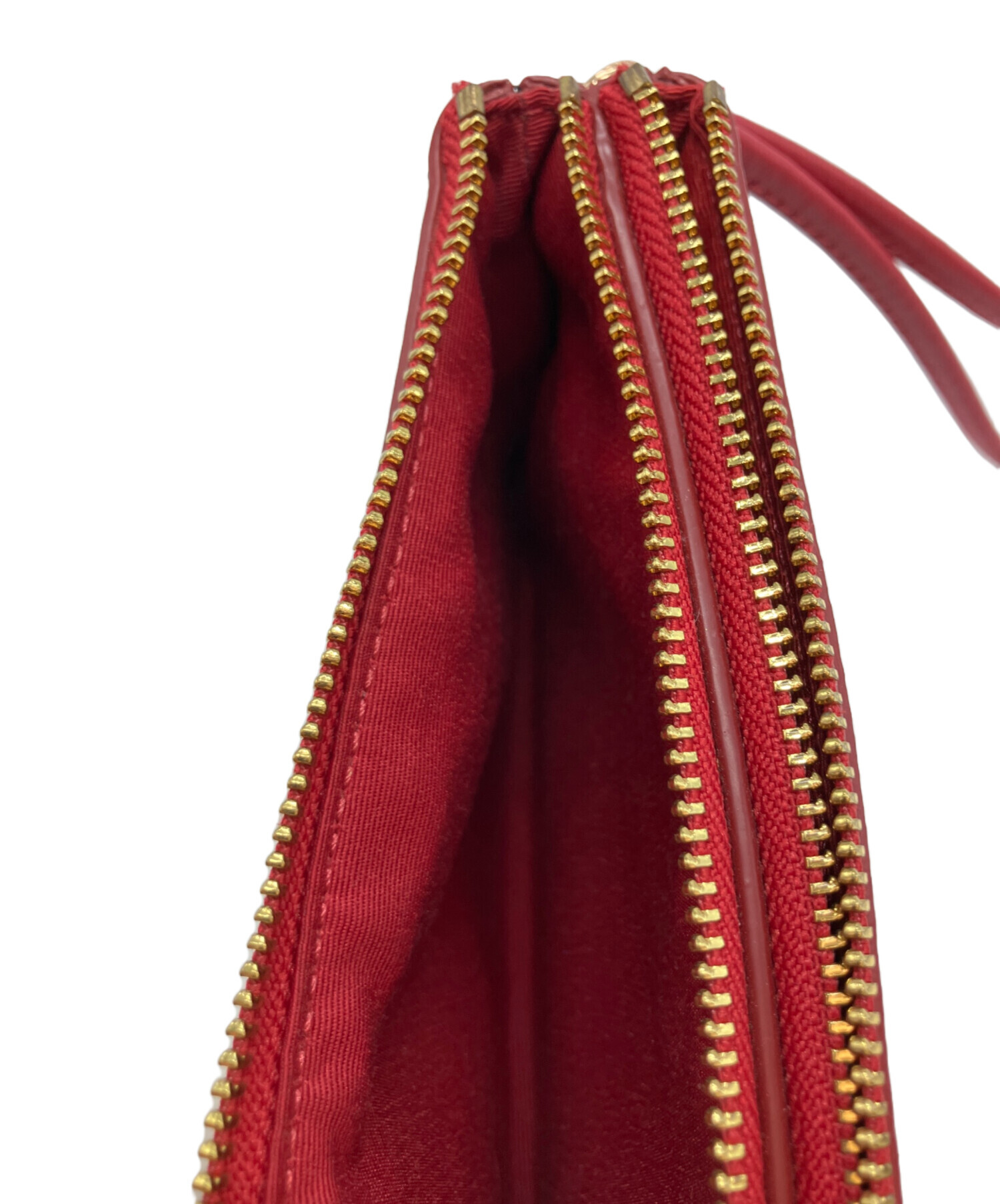 中古・古着通販】COACH (コーチ) ダブルファスナーポーチ レッド