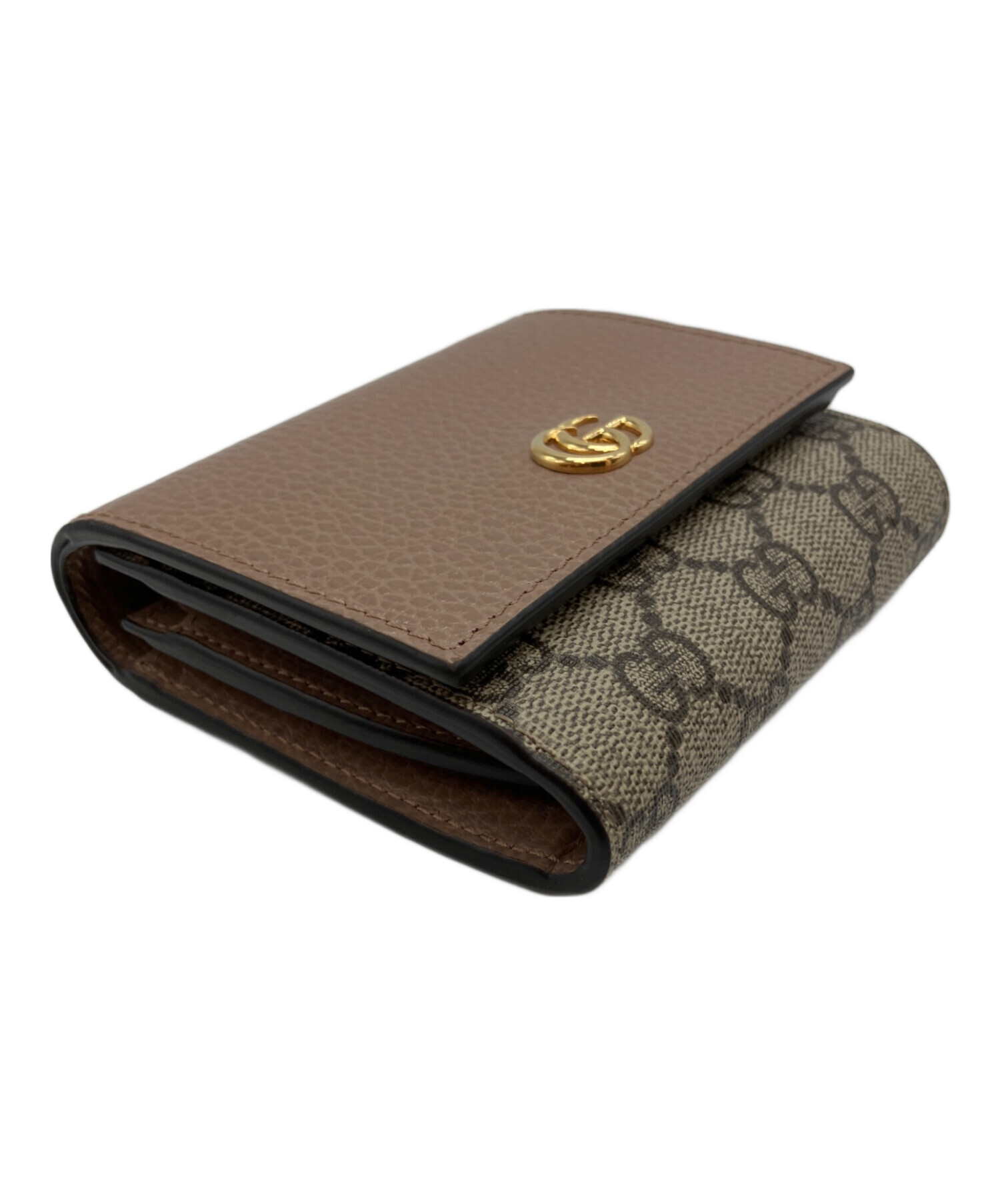 中古・古着通販】GUCCI (グッチ) GGマーモント 2つ折り財布 ベージュ