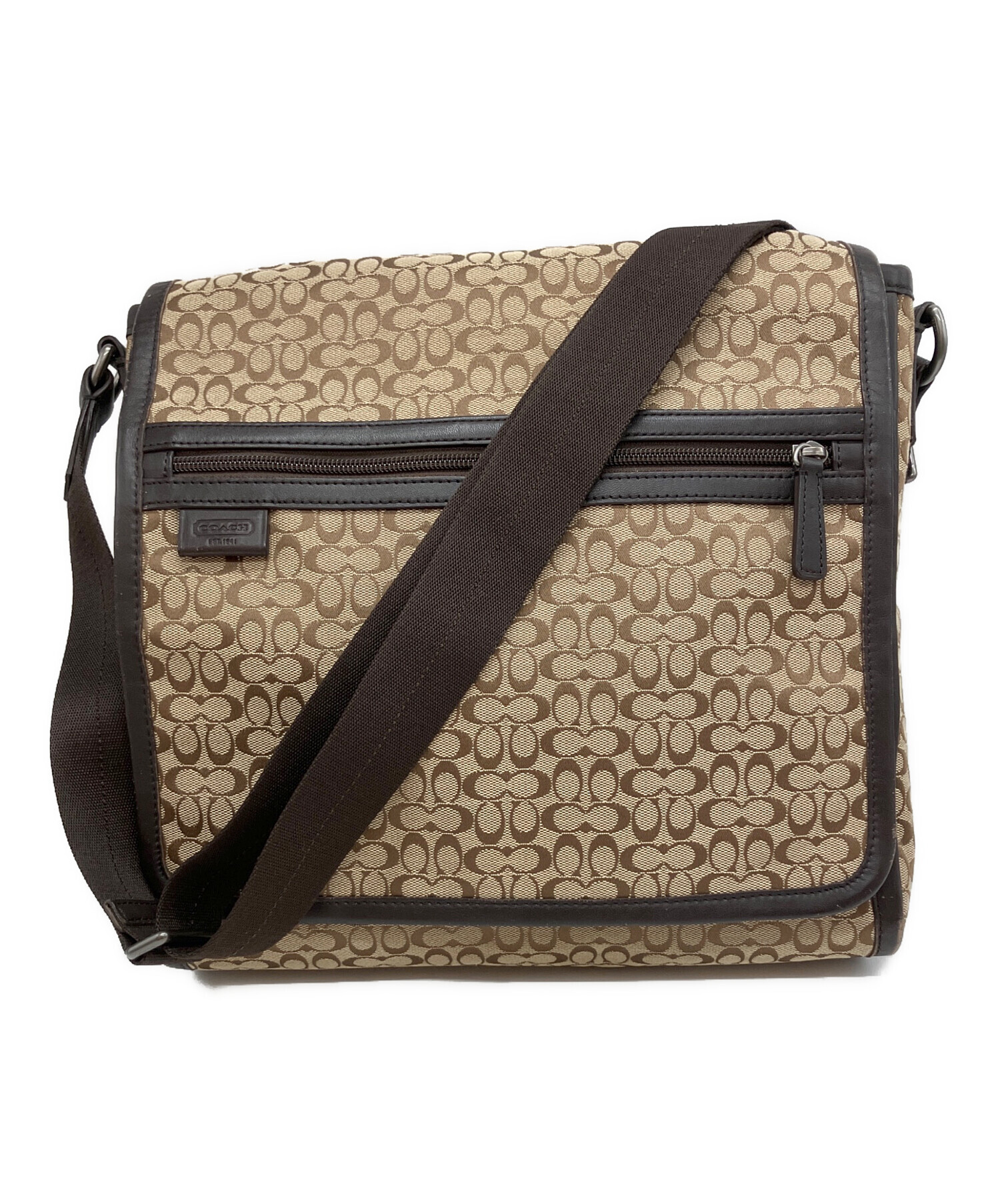 コーチ COACH シグネチャー ワンショルダーバッグ ブラウン　美品 中古・古着通販】COACH (コーチ) シグネチャー A1373 ショルダーバッグ