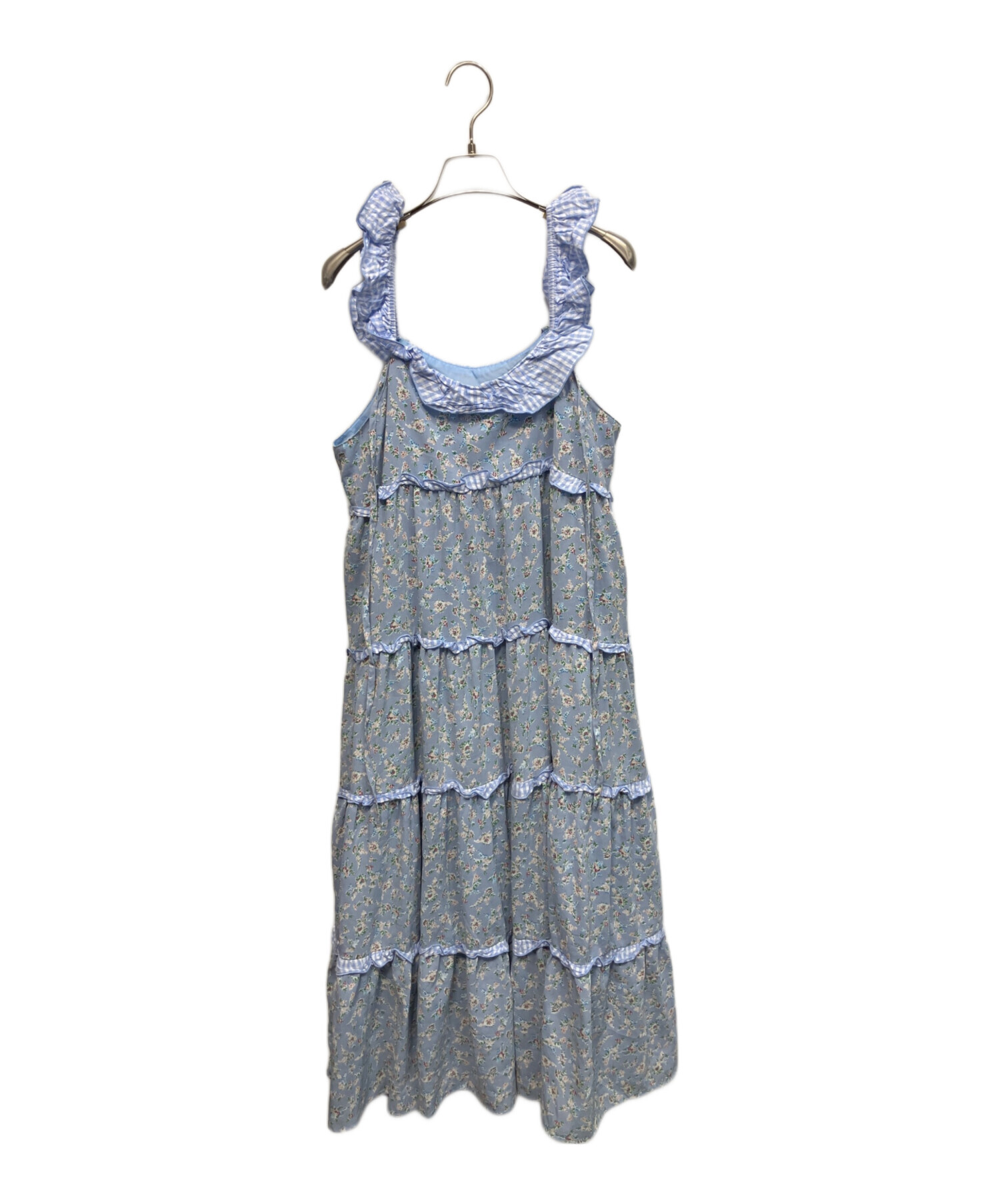 merry jenny sisters cami onepiece ブルー 中古・古着通販】merry jenny (メリージェニー) オフショルfrillキャミ