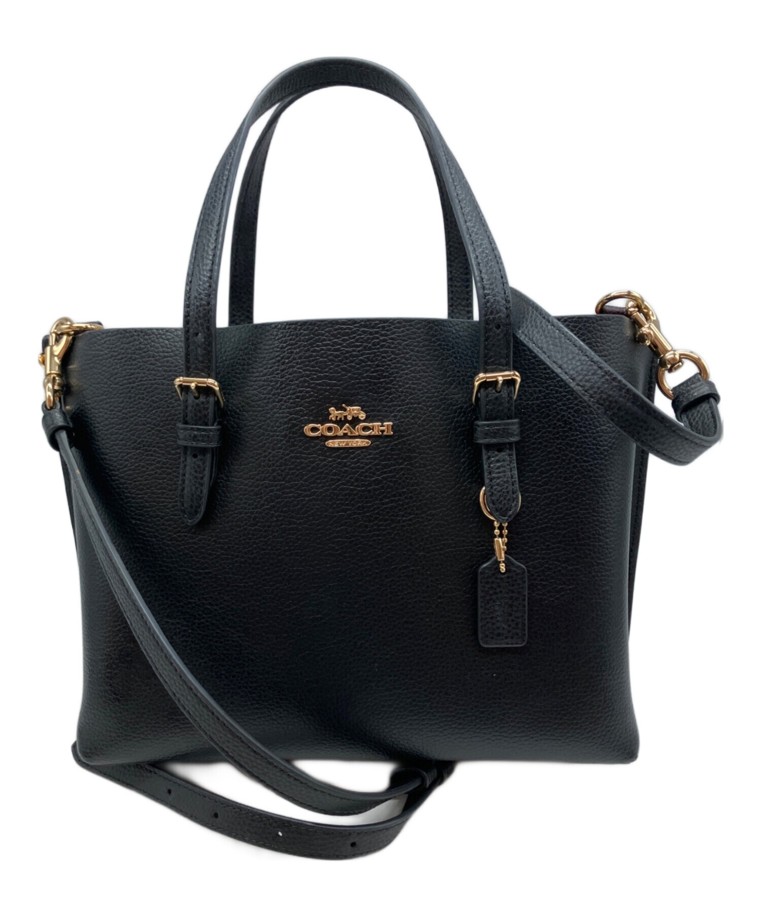 【あこたそ】コーチ　2wayバッグ 中古・古着通販】COACH (コーチ) 無地 2WAYバッグ ブラック｜ブランド