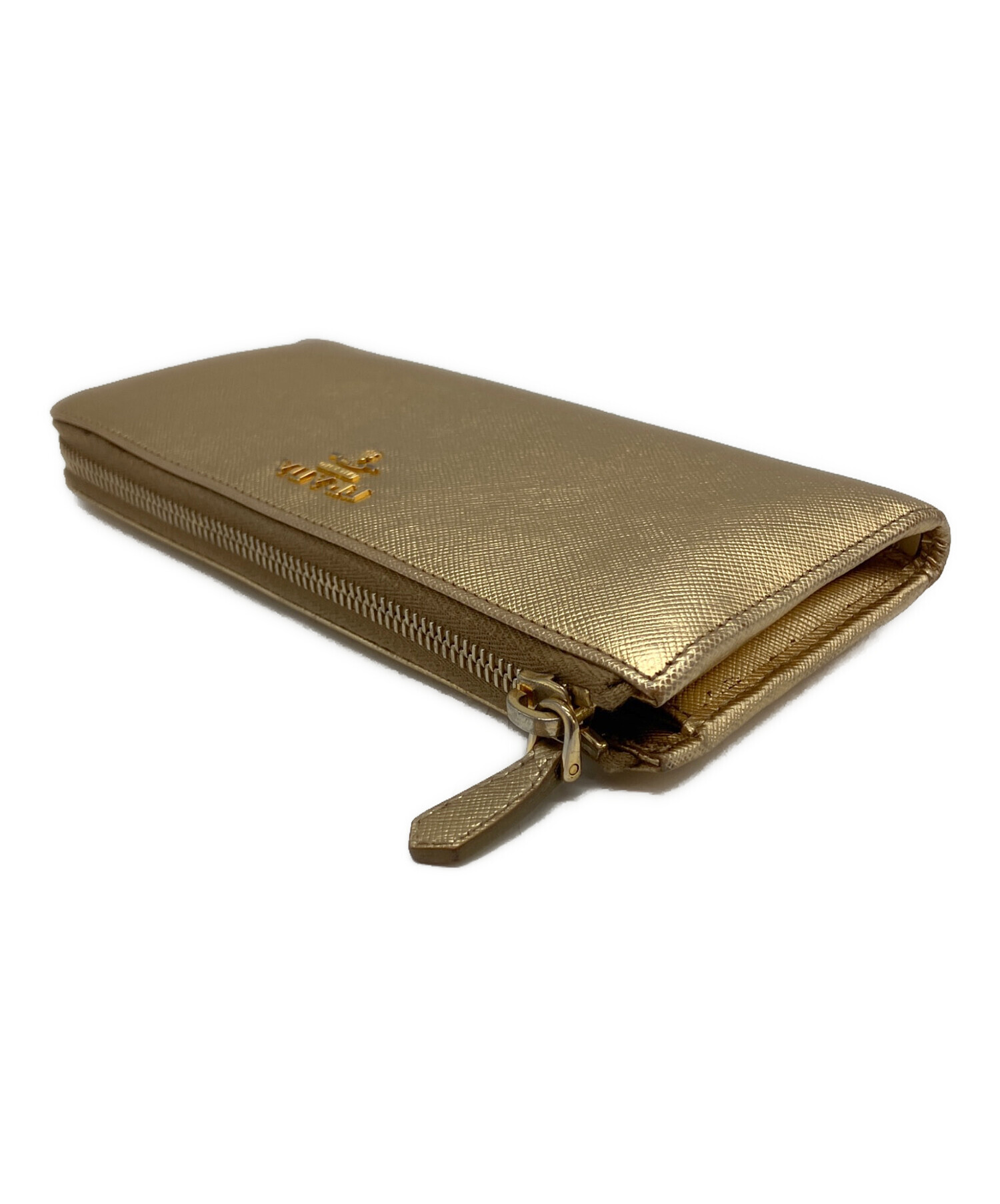 PRADA 長財布 ゴールド 中古・古着通販】PRADA (プラダ) 長財布 ゴールド｜ブランド・古着通販