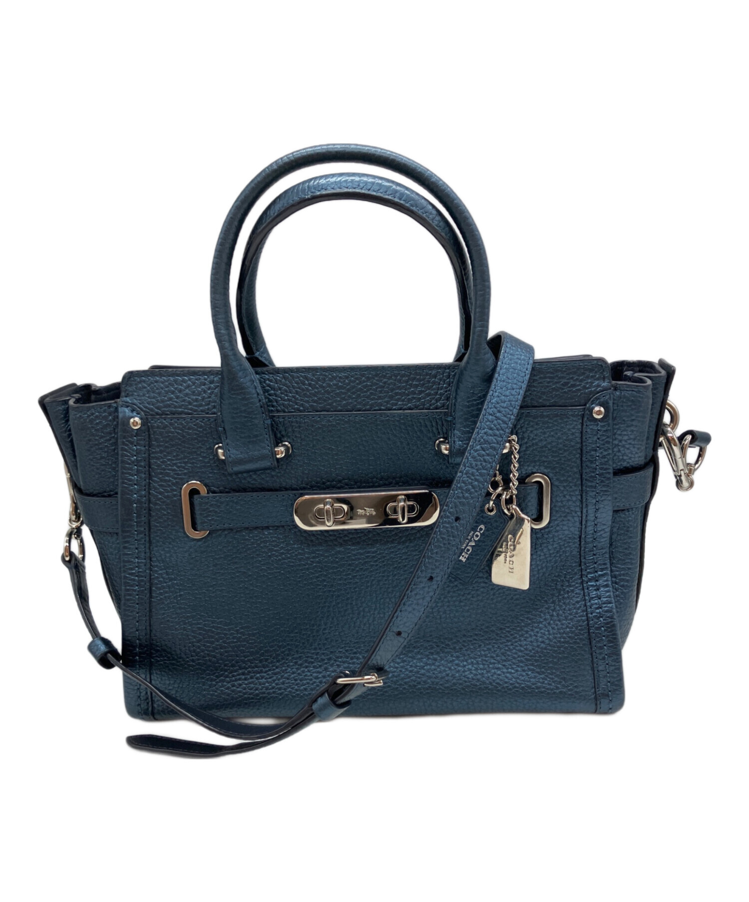 中古・古着通販】COACH (コーチ) スワッガー 2WAYバッグ ネイビー 
