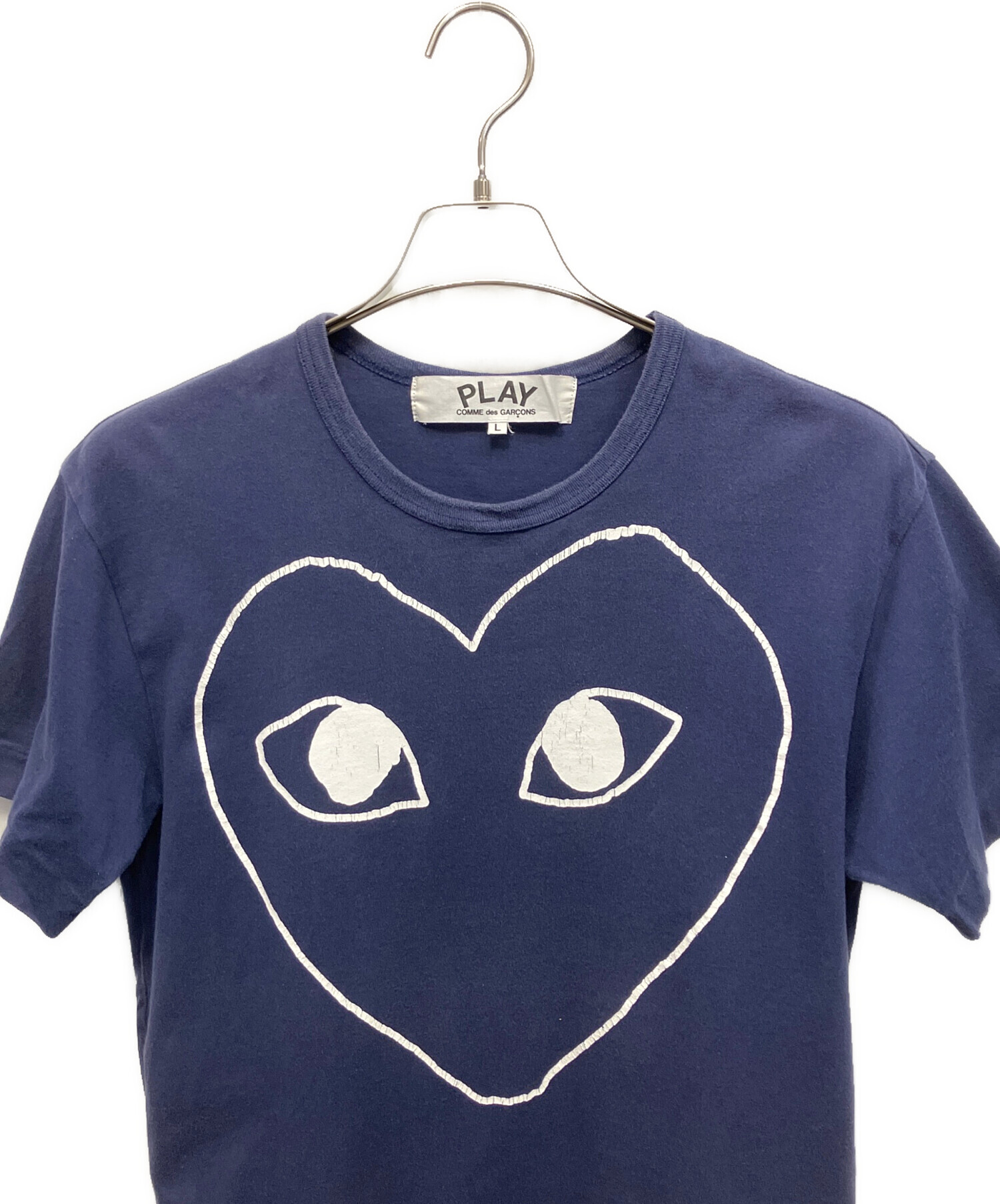 PLAY COMME des GARCONS Tシャツ・カットソー S 紺 【古着】【中古】【送料無料】 中古・古着通販】PLAY COMME des GARCONS (プレイコムデギャルソン